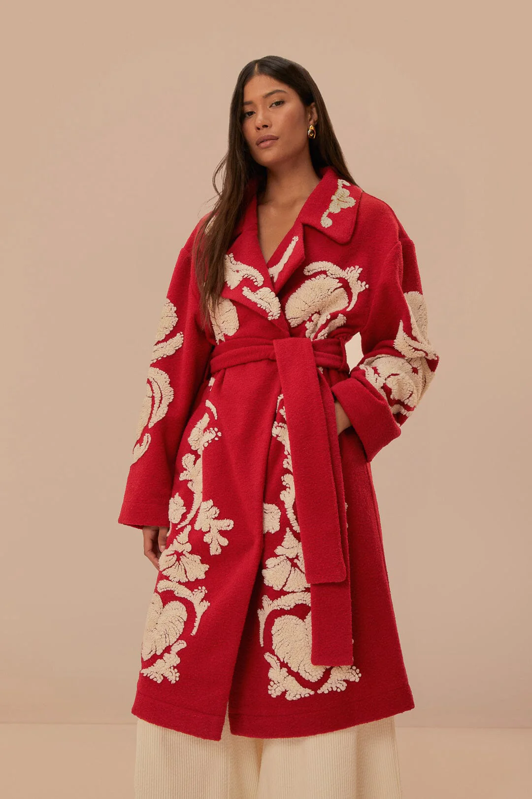Red Helen Fleece Coat - Image 2