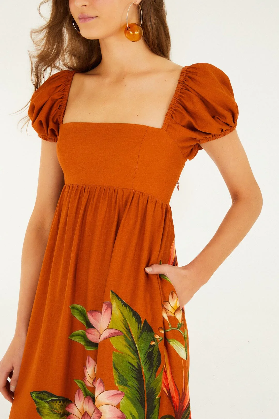 Brown Hilo Arrangment Lenzing™ Ecovero™ Euroflax™ Midi Dress - Image 3