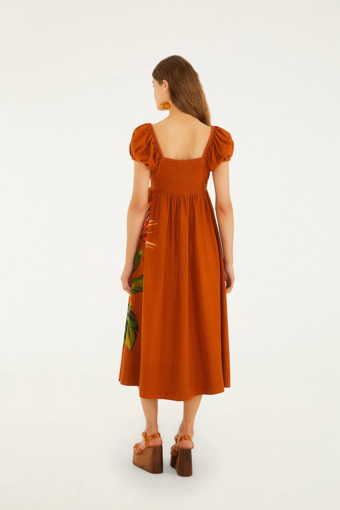 Brown Hilo Arrangment Lenzing™ Ecovero™ Euroflax™ Midi Dress - Image 4