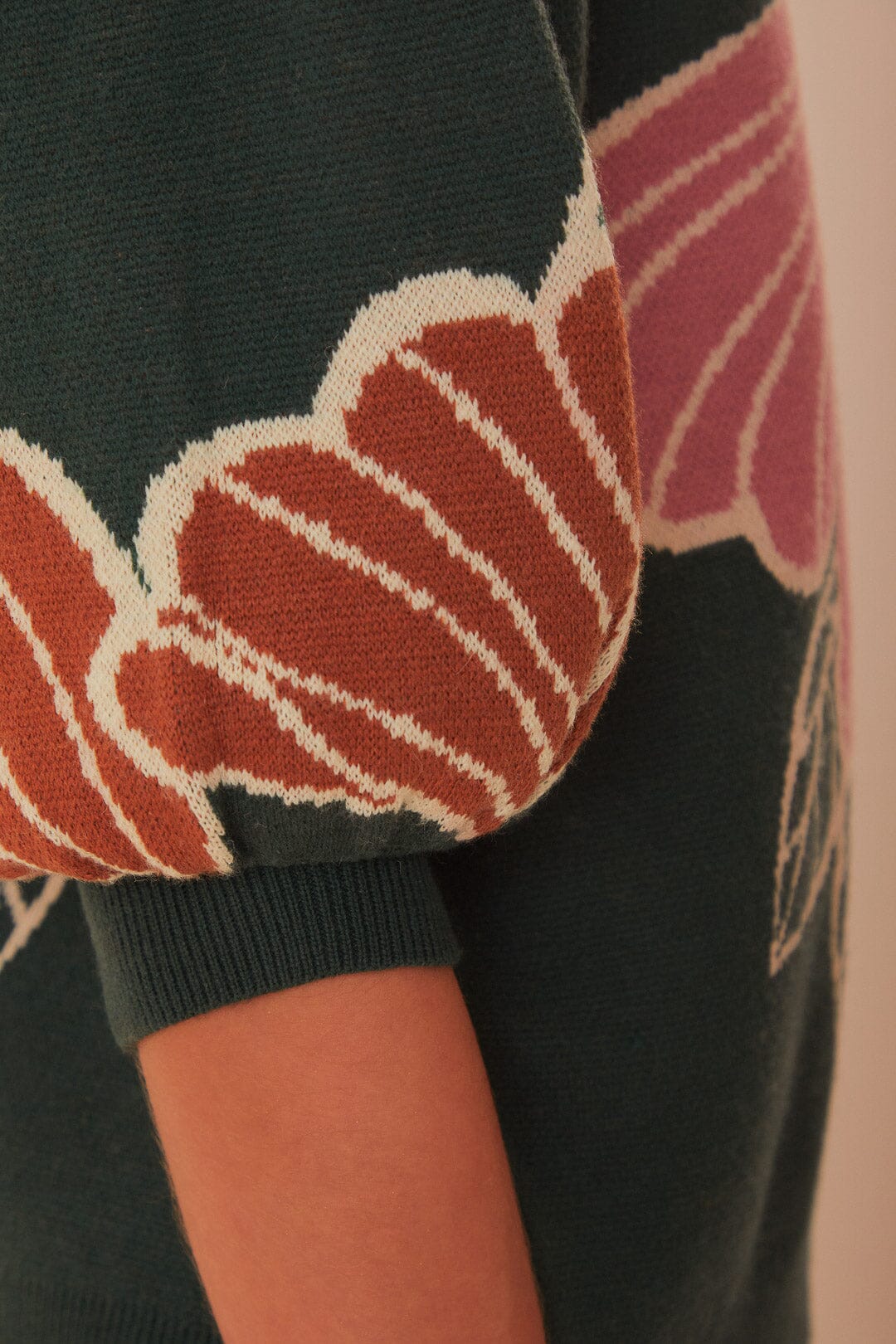 Green Honolulu Flowers Knit Sweater - Image 5