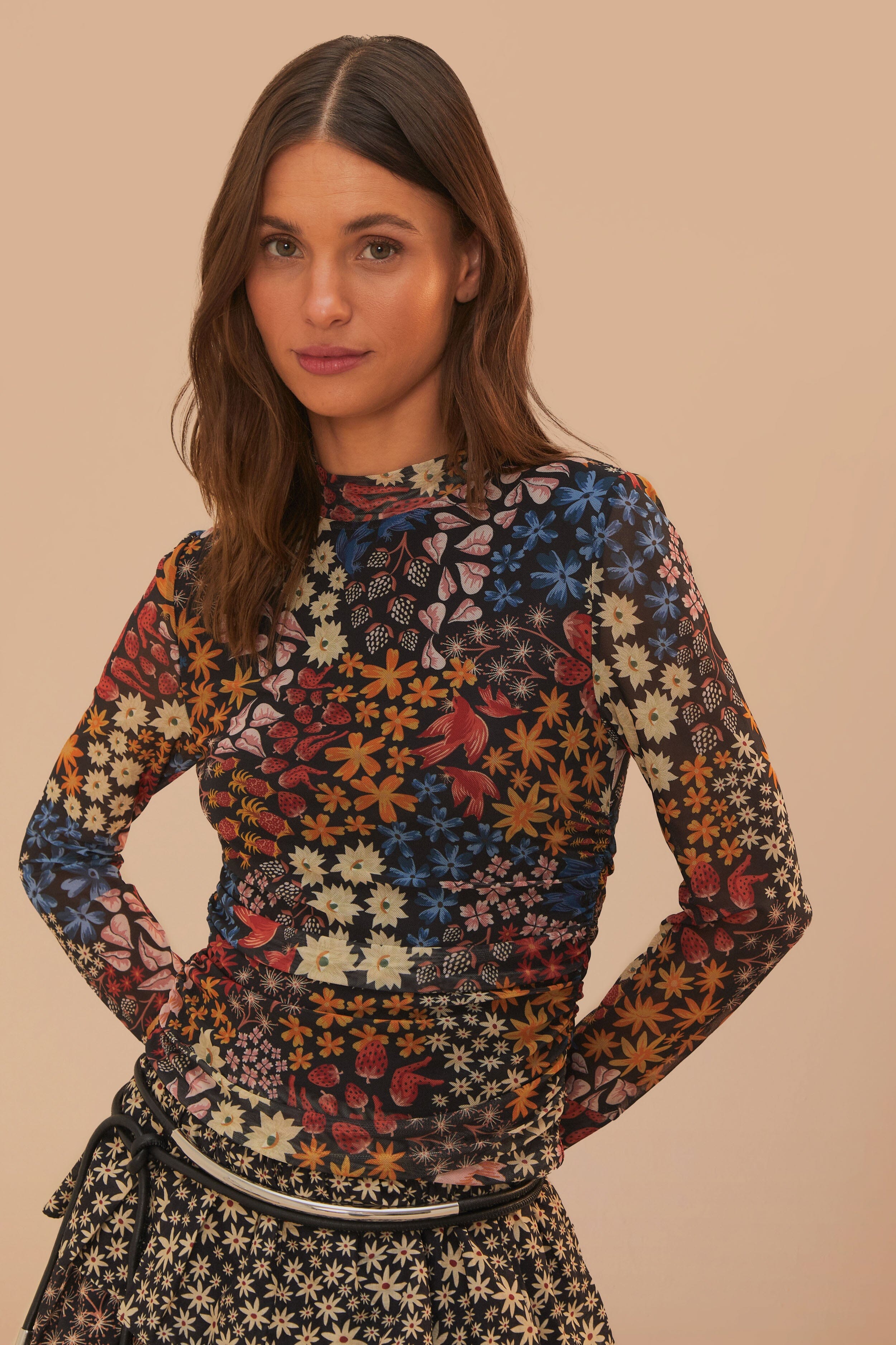 Black Juju Garden Tulle Blouse - Image 2