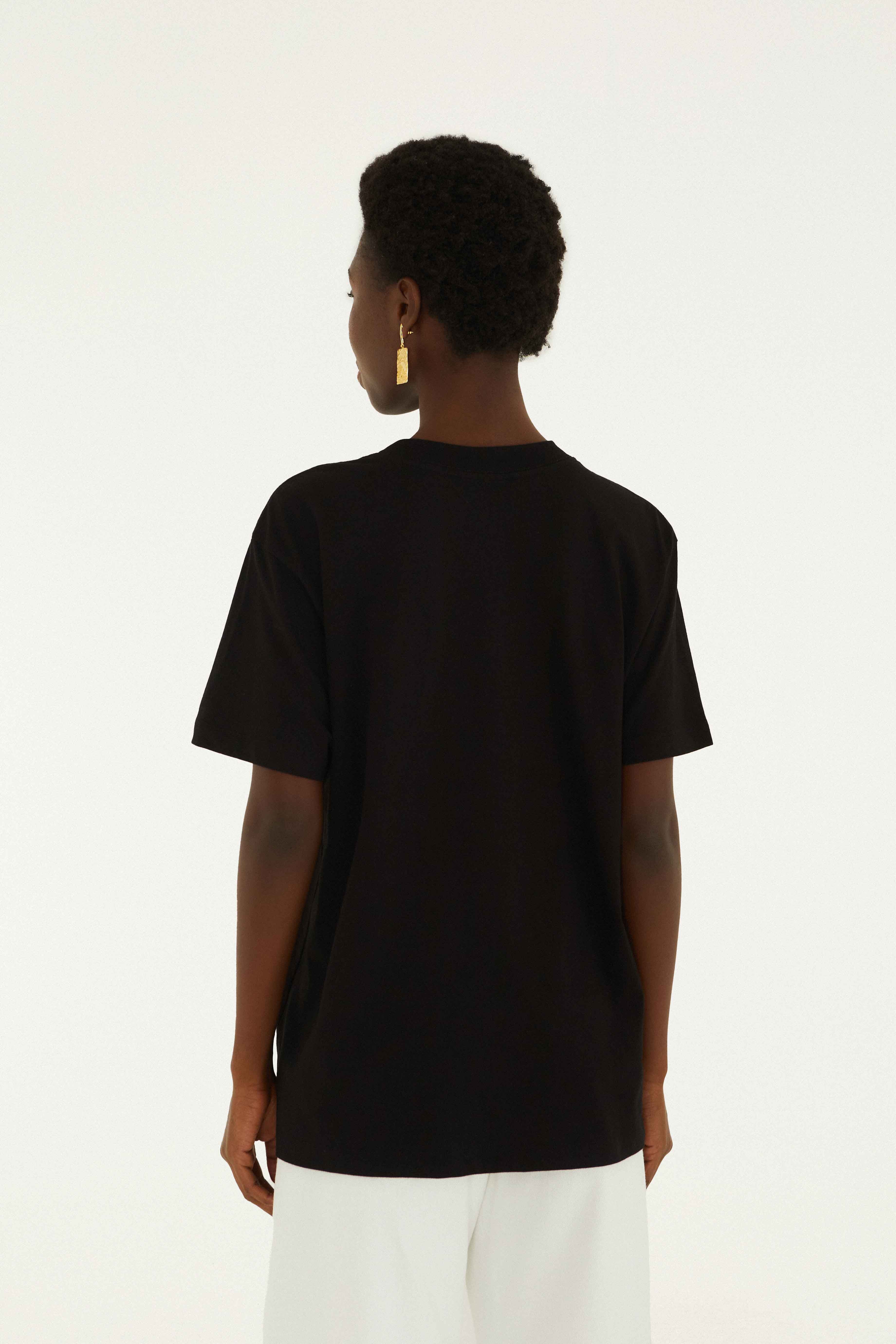 Black Landscape Carioca Organic Cotton Relaxed T-Shirt - Image 3