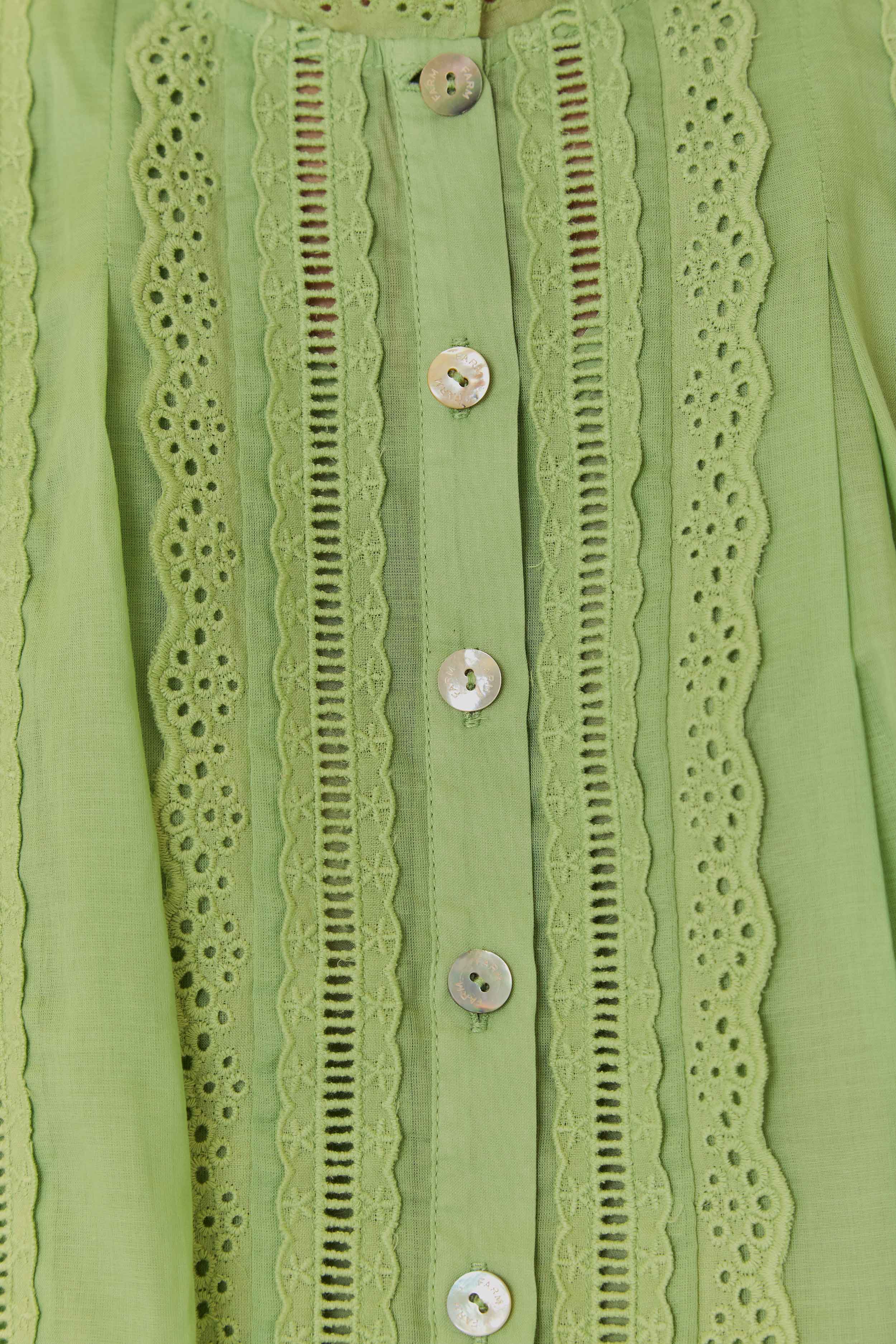 Light Green Sleeveless Organic Cotton Blouse - Image 5