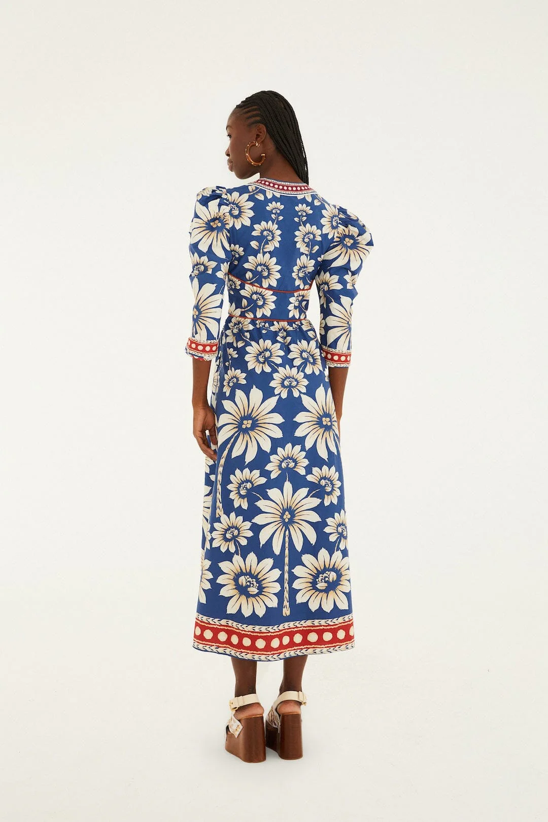 Blue Luna Puff Sleeve Organic Cotton Maxi Dress - Image 3