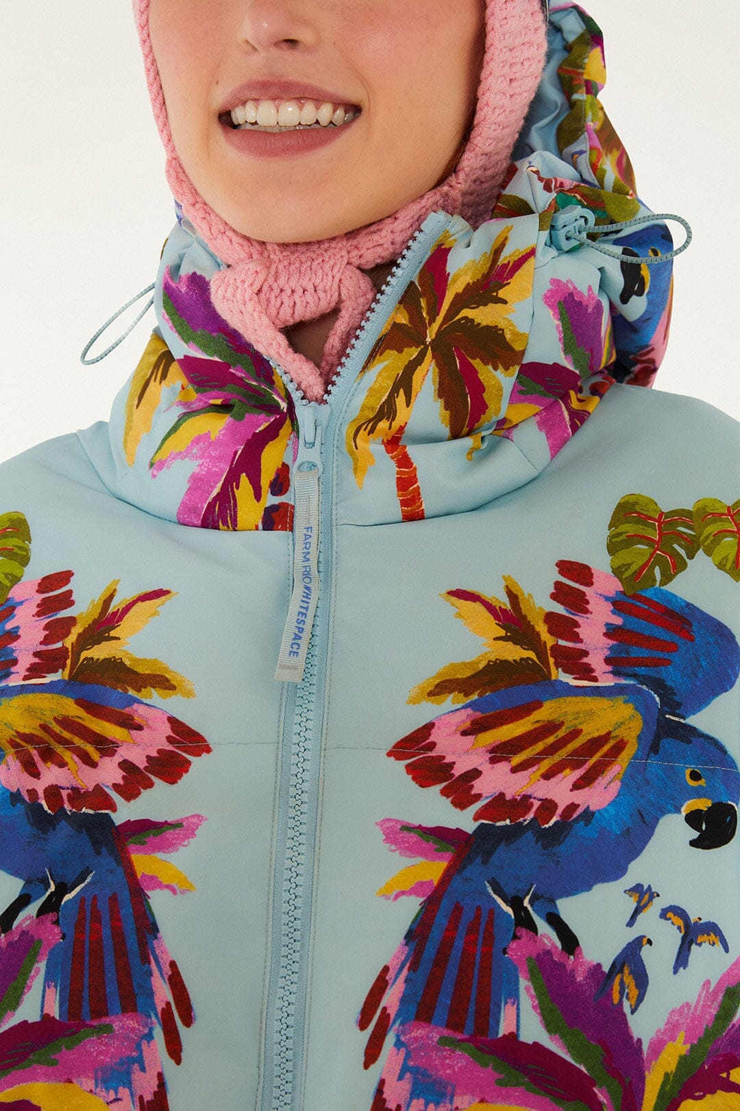 Blue Macaw Hooded Puffer Ski Jacket - Image 5