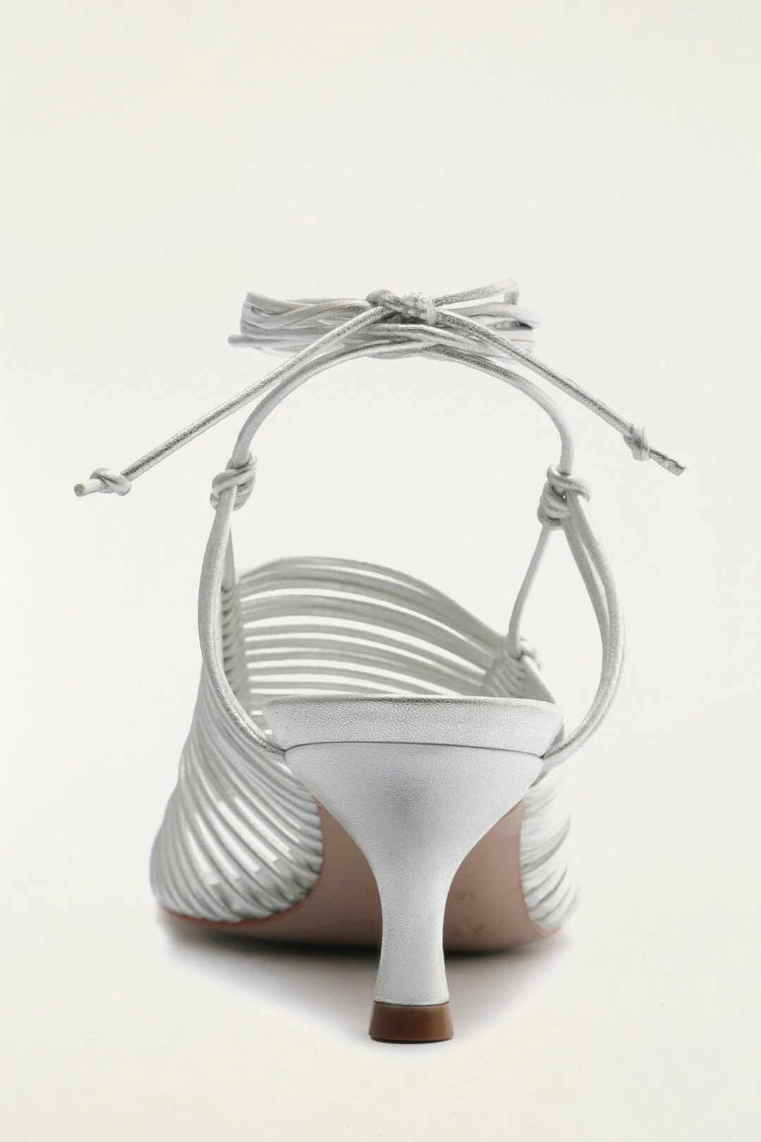 Silver Macrame Heeled Sandal - Image 4
