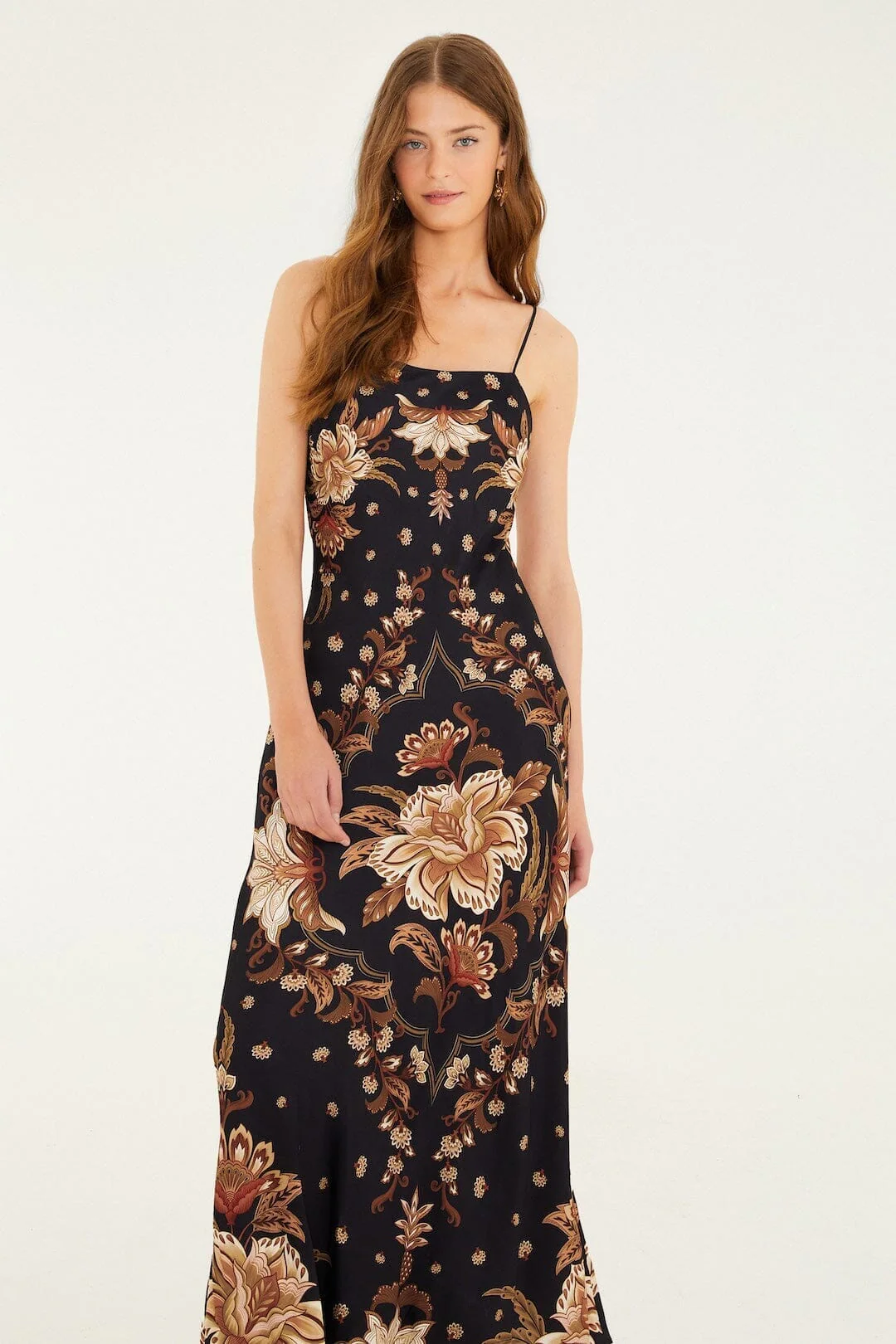 Black Majestic Garden Lenzing™  Ecovero™ Viscose Slip Maxi Dress - Image 4