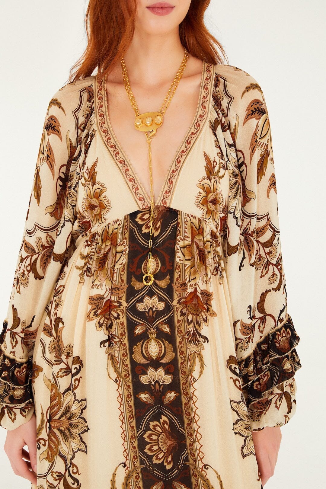 Sand Majestic Garden Ruffled Maxi Dress - Image 2