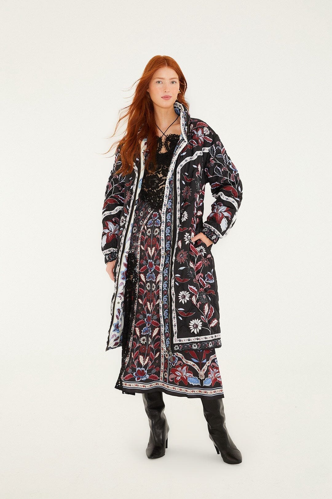Black Marcelle Reversible Maxi Puffer Jacket - Image 6