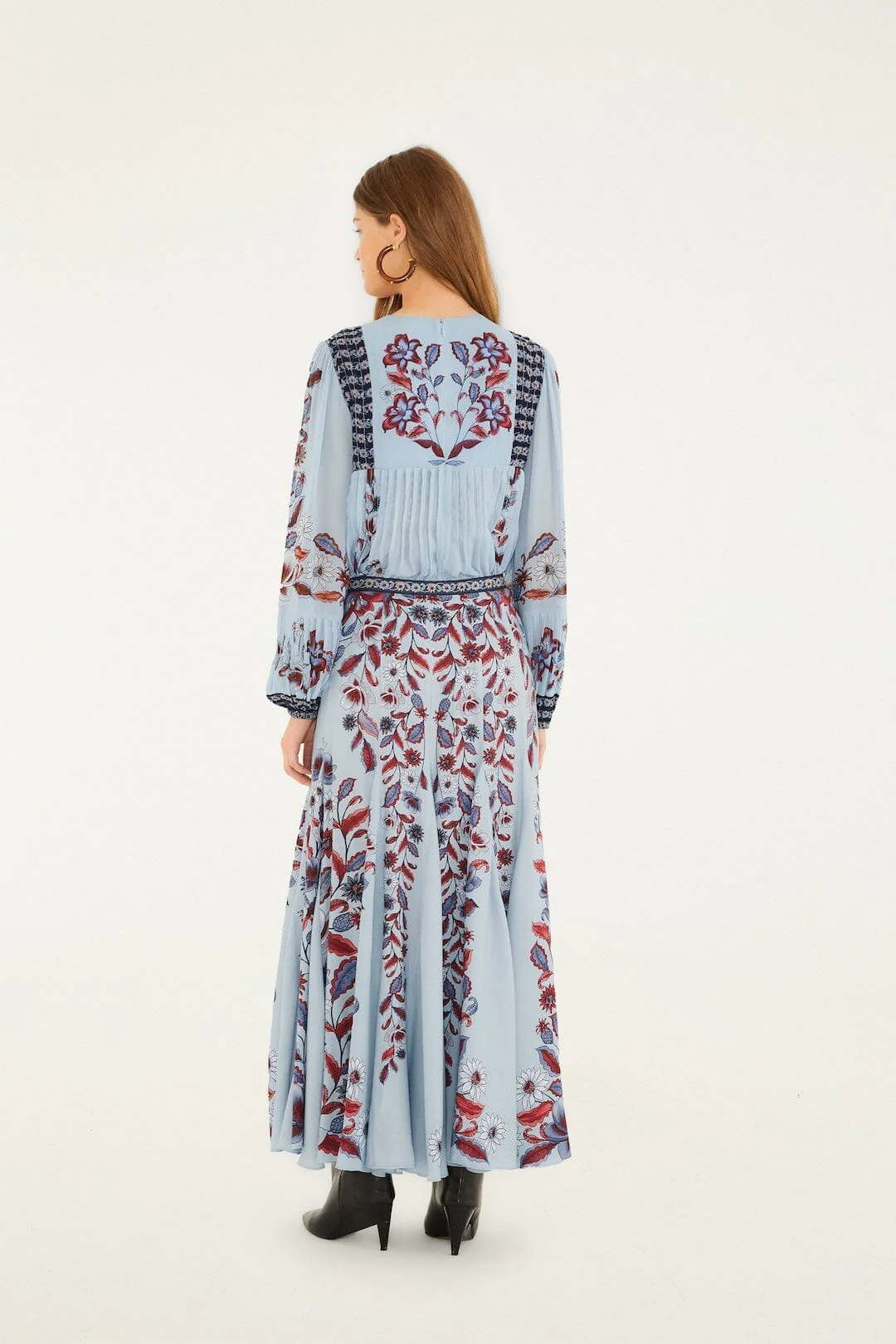 Soft Blue Marcelle Pleated Maxi Skirt - Image 3