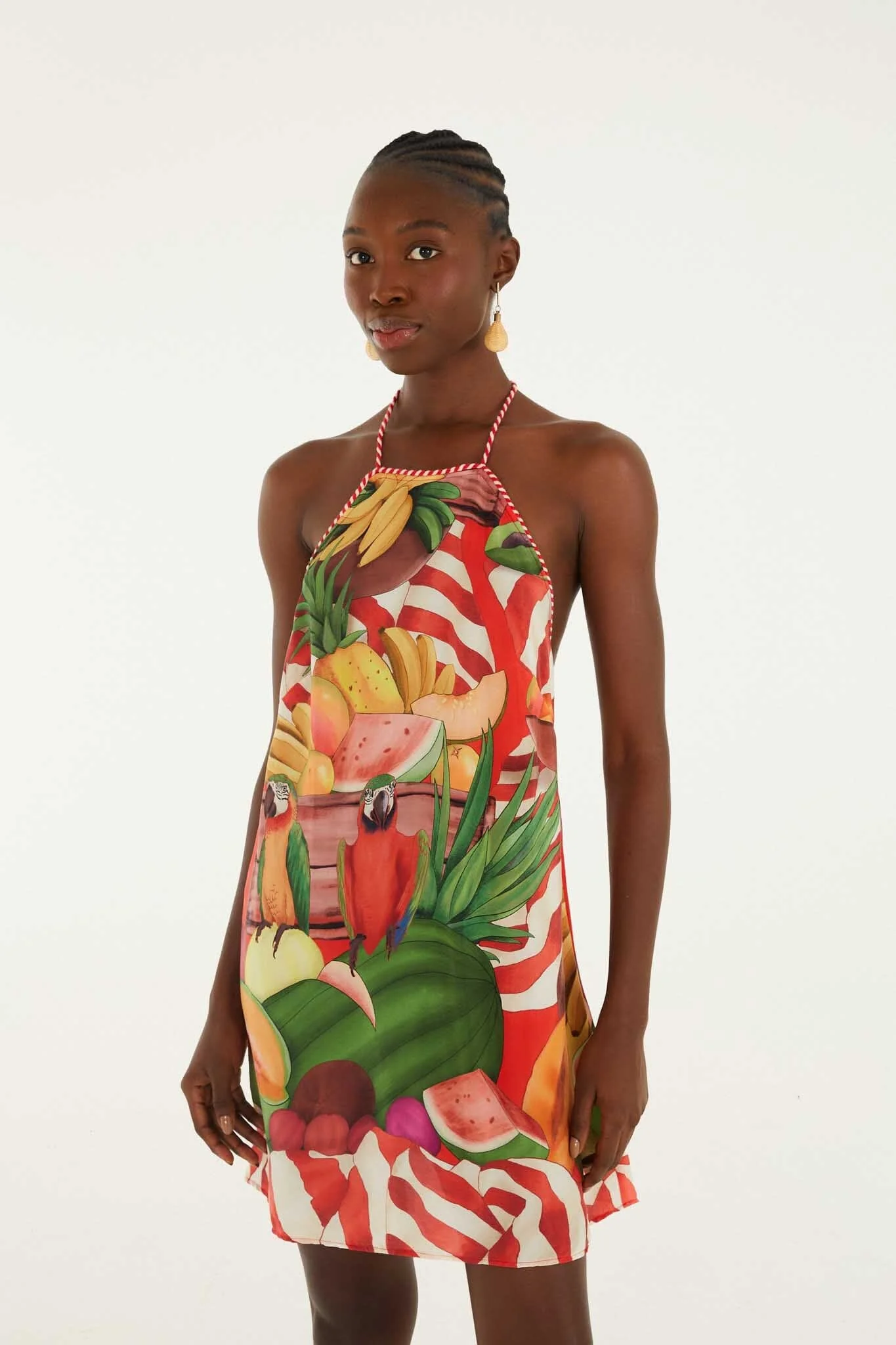Multicolor Tropical Rope Ties Mini Dress - Image 6