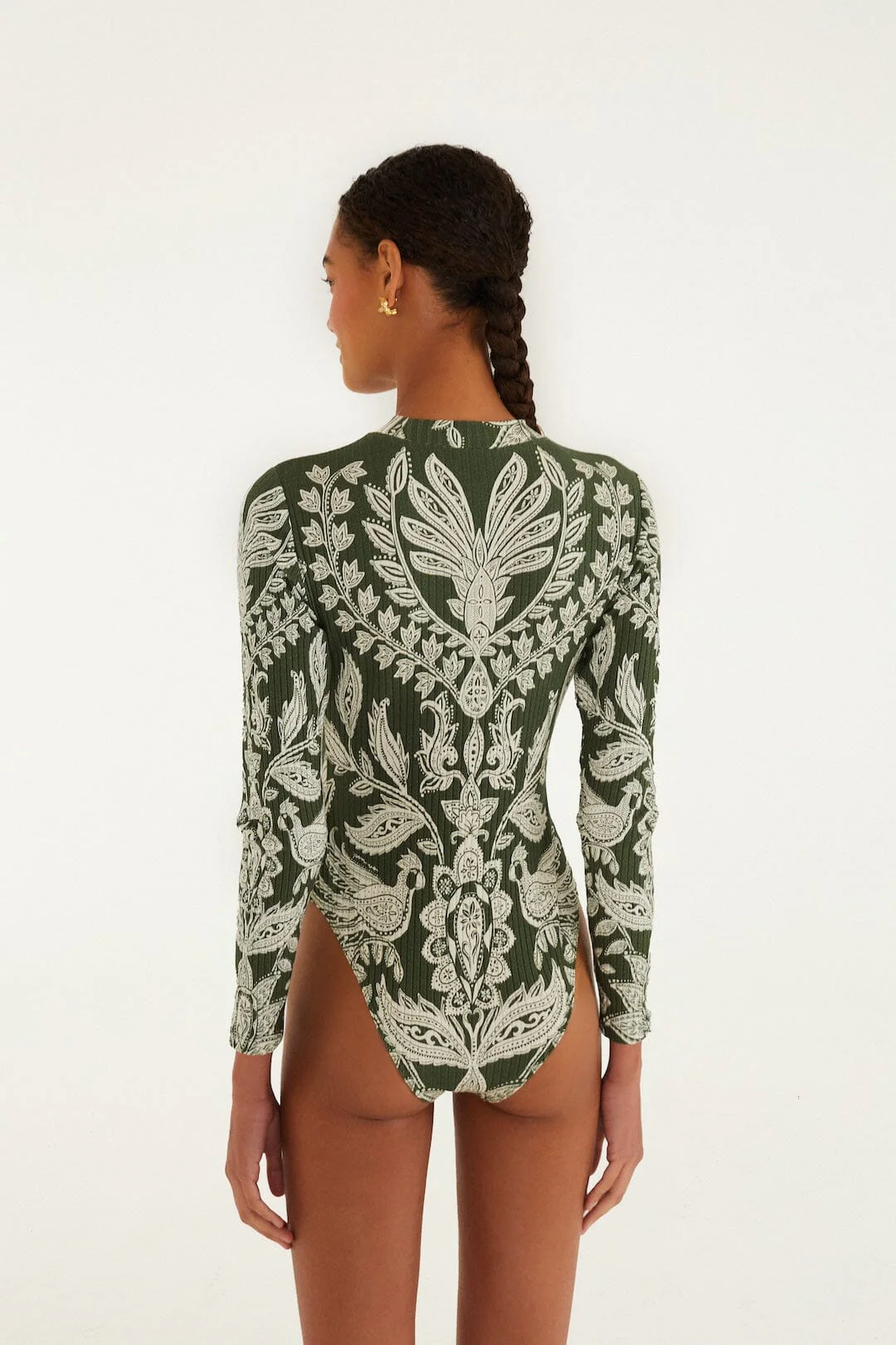 Dark Green Miranda Long Sleeve Bodysuit - Image 4