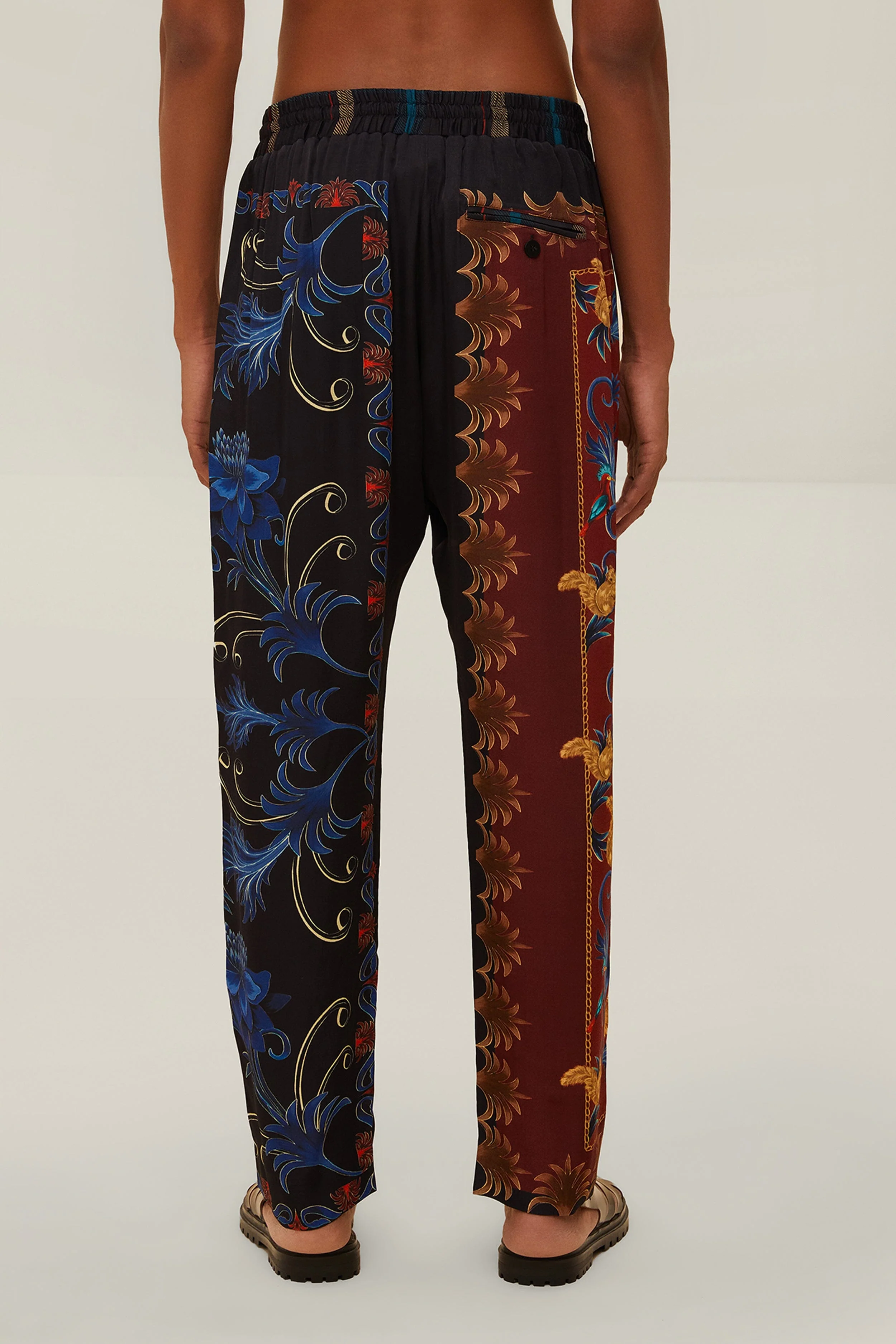 Black Mixed Arabesque Scarves Pants - Image 4