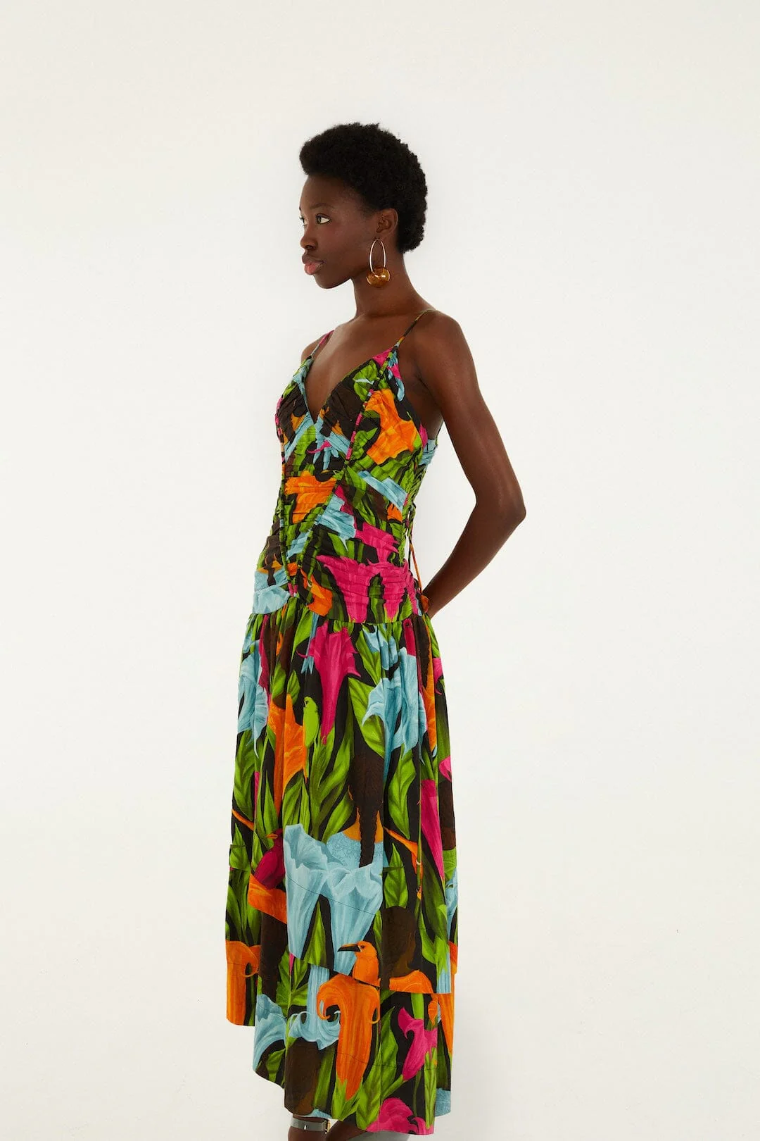 Black Mujeres Y Flores Lenzing™ Ecovero™ Euroflax™ Midi Dress - Image 4