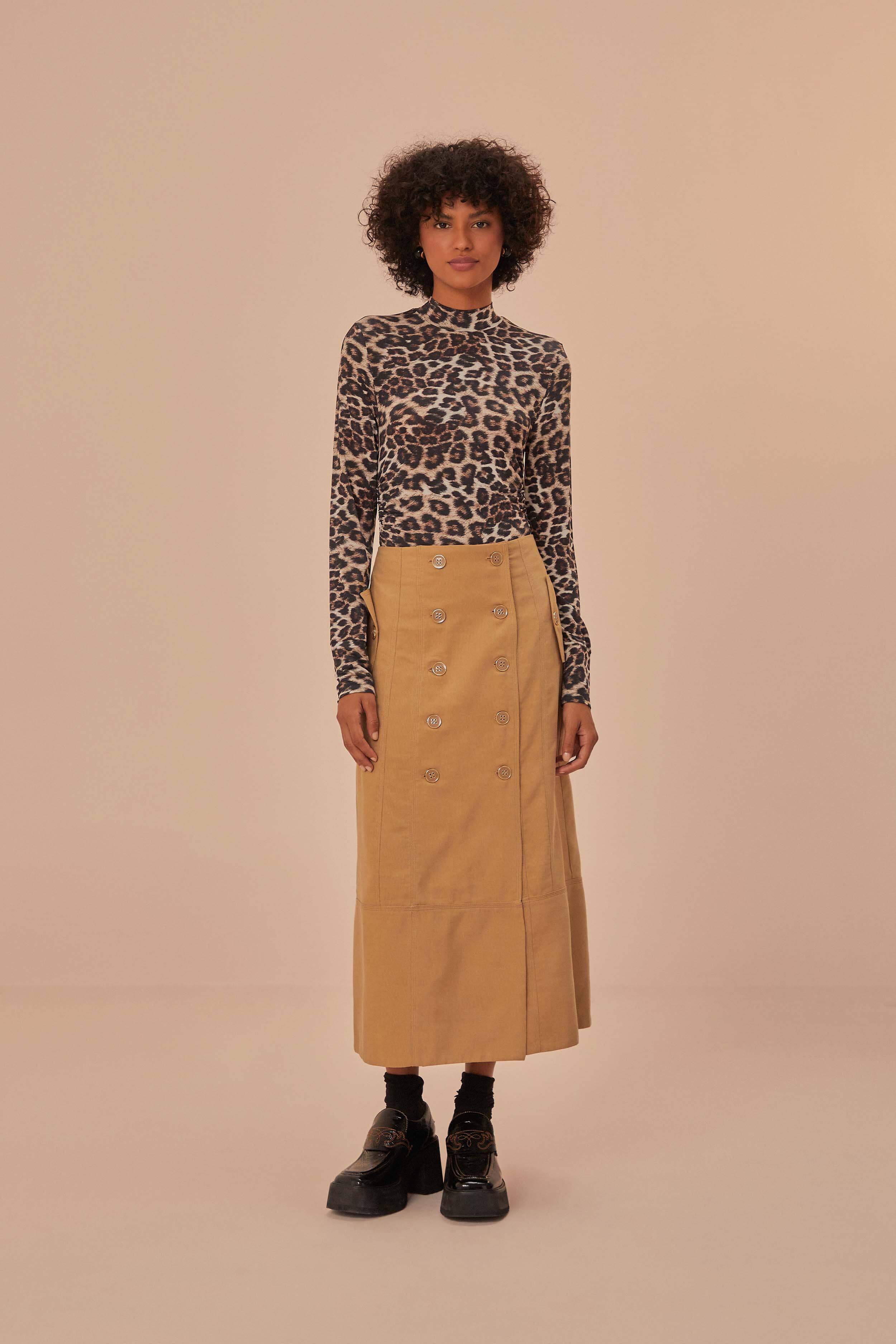 Natural Skin Cream Jersey Blouse - Image 2