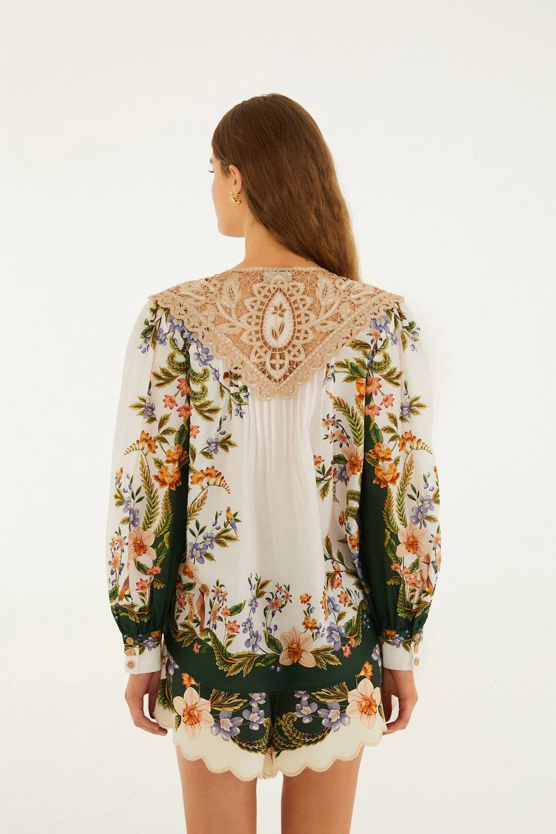 Sand Nature Lace Long Sleeve Blouse - Image 3