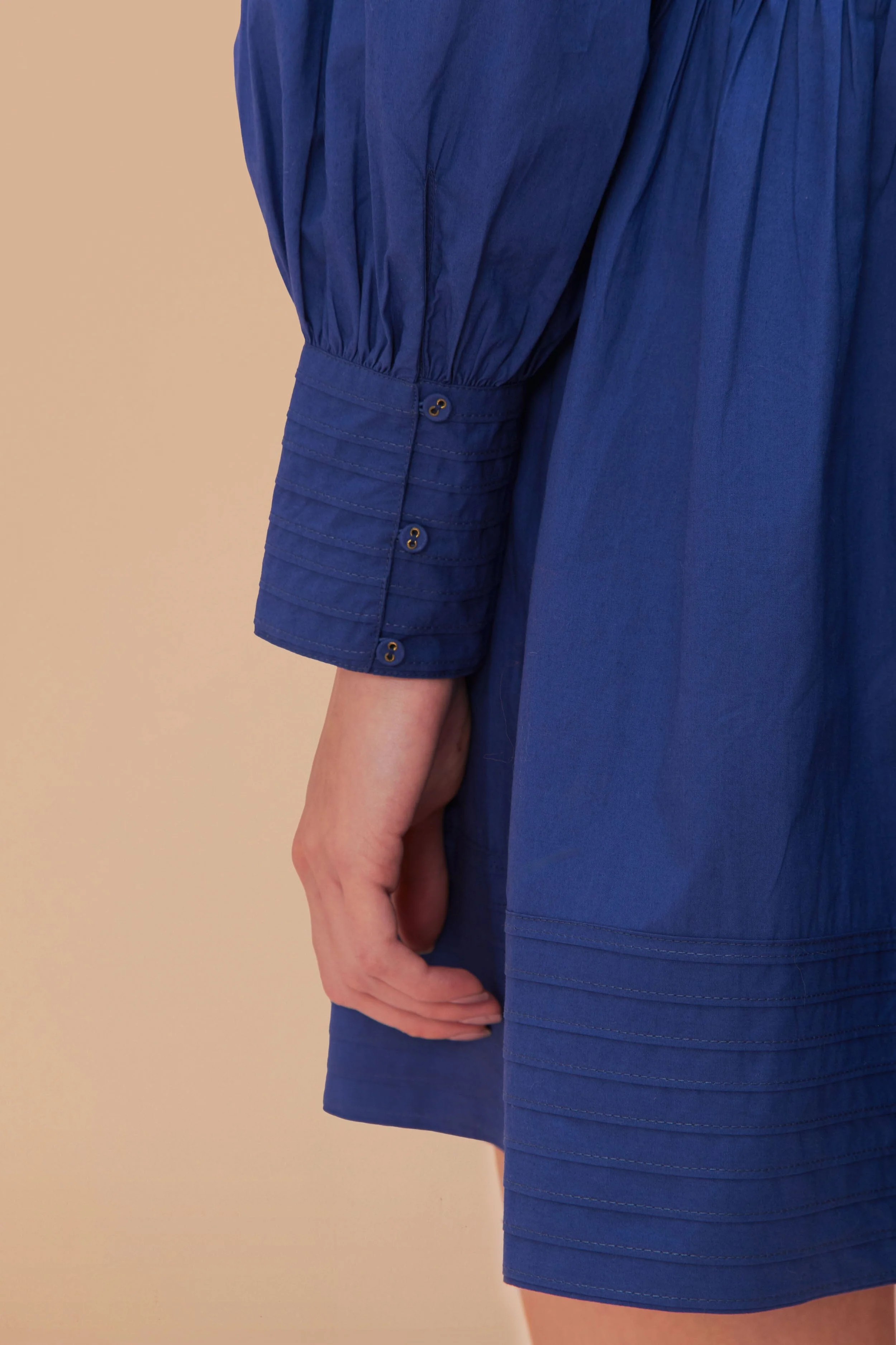 Navy Blue Open Yoke Mini Dress - Image 5