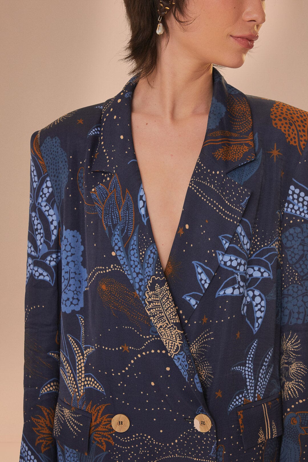 Navy Blue Night Jungle Blazer - Image 3