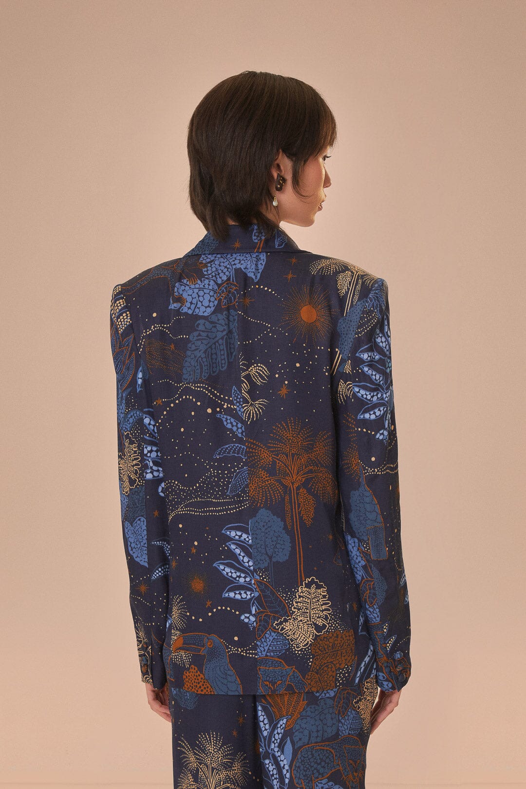 Navy Blue Night Jungle Blazer - Image 4