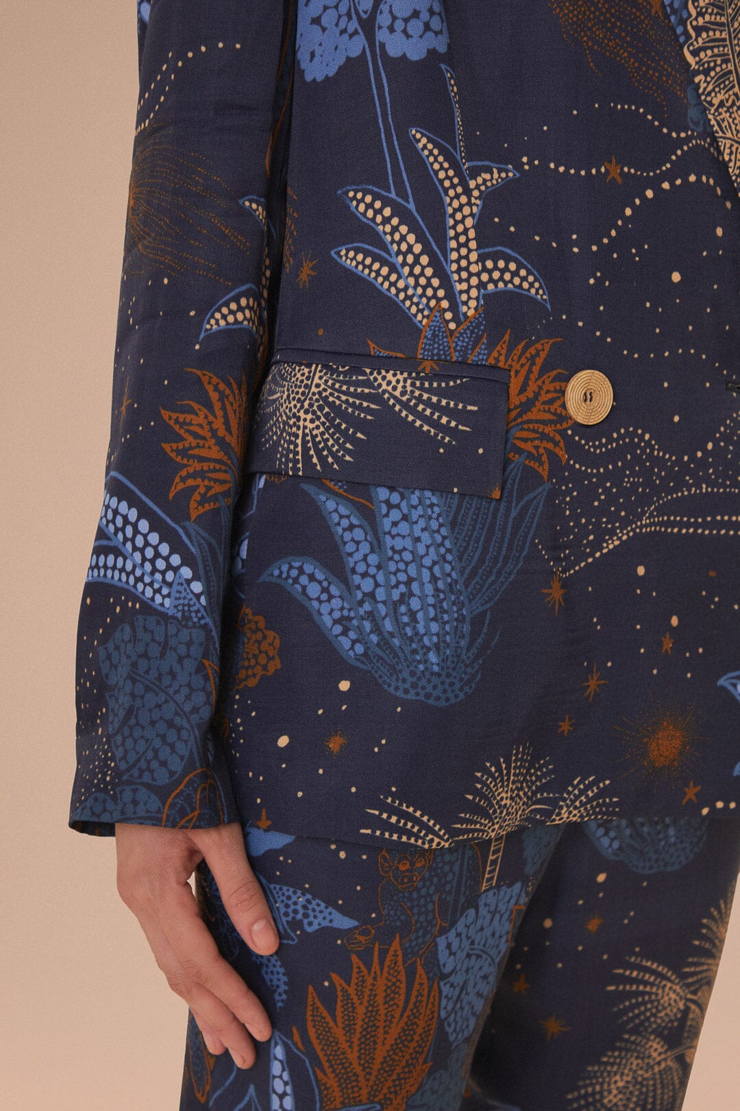 Navy Blue Night Jungle Blazer - Image 5