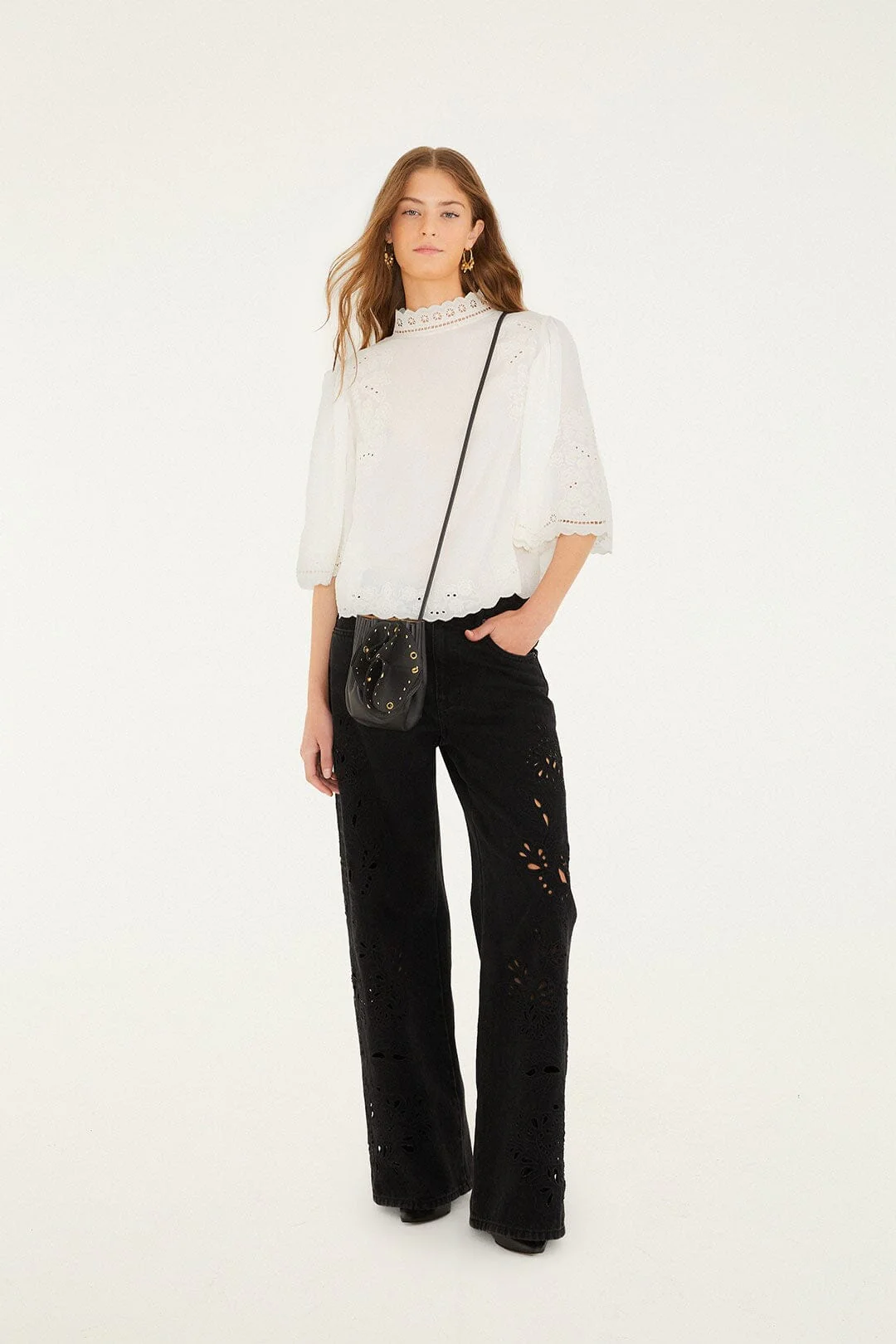 Off-White Palm Tree Embroidered Blouse - Image 4