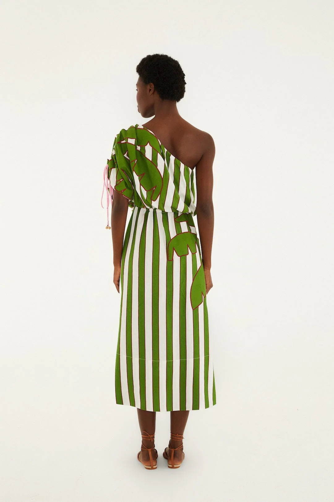 Off-White One-Shoulder Lenzing™ Ecovero™ Euroflax™ Midi Dress - Image 3
