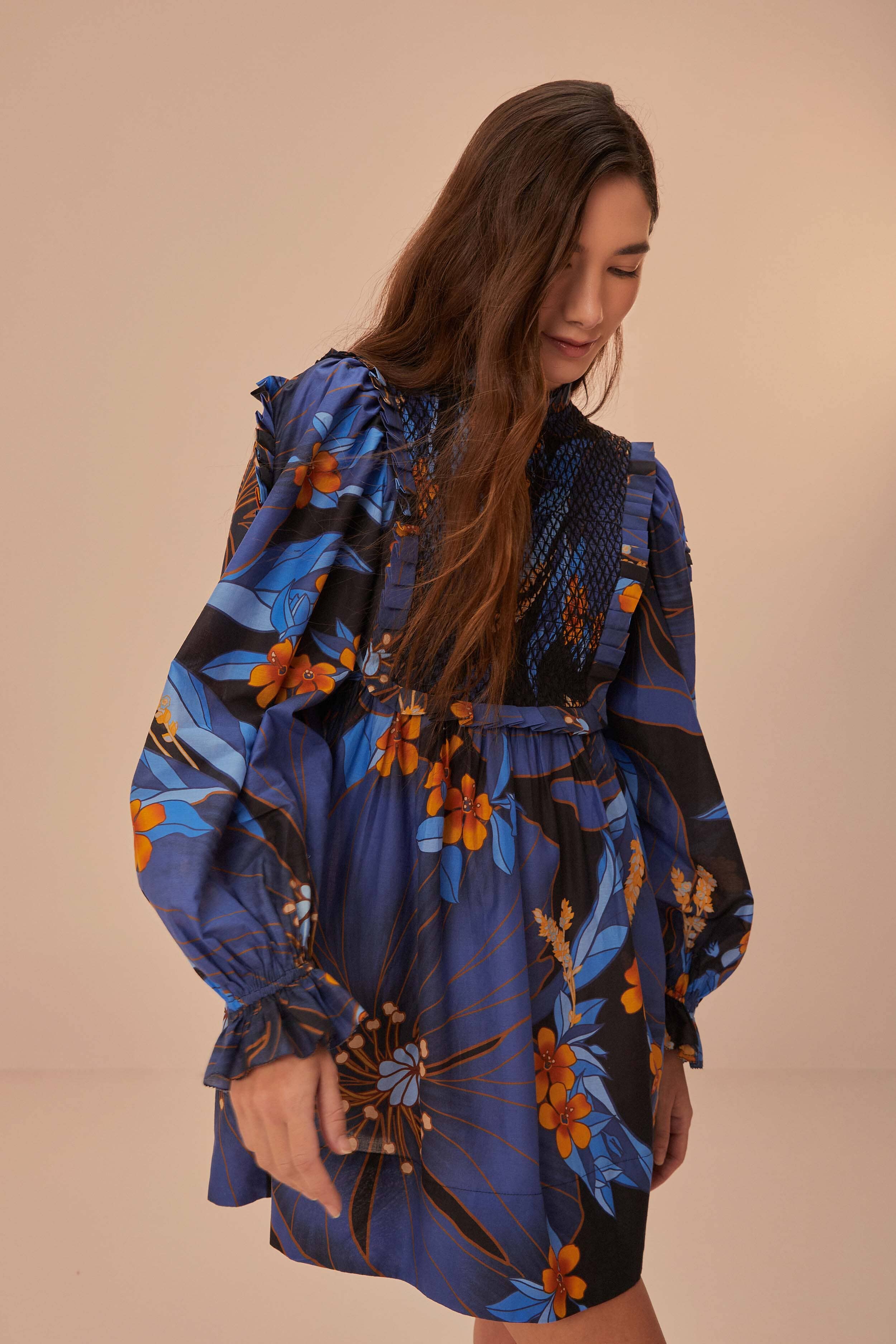 Black Pietra Floral Mini Dress - Image 4