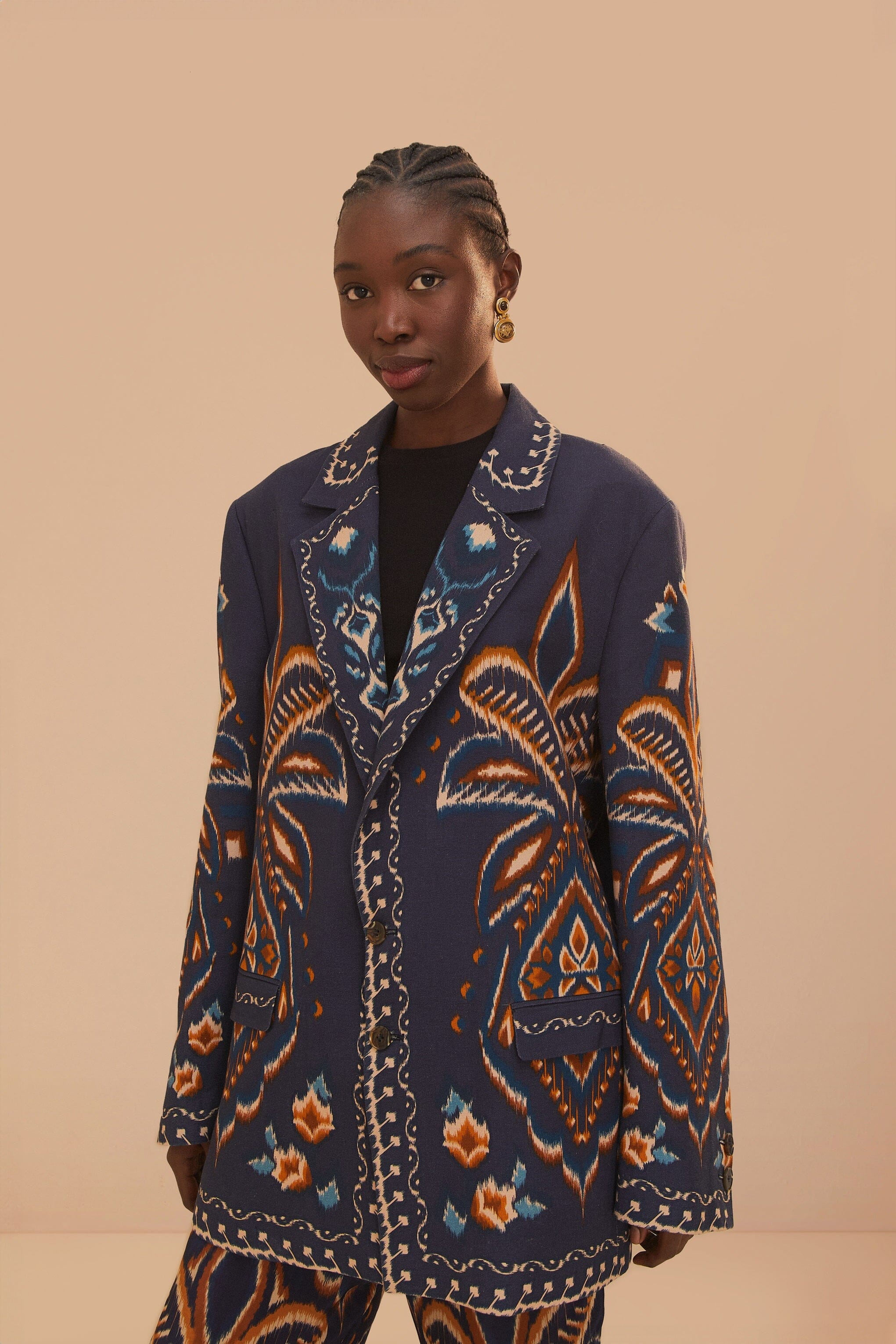 Blue Pineapple Ikat Blazer - Image 3