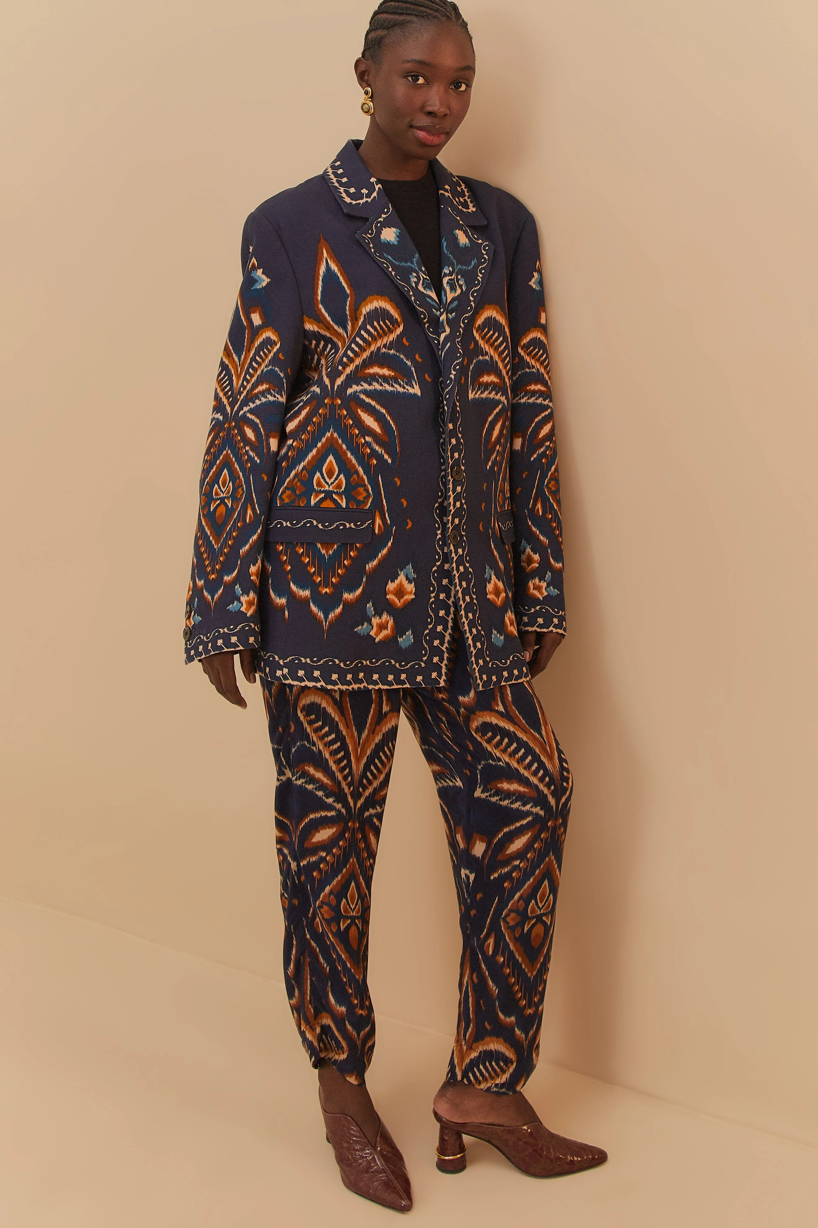 Blue Pineapple Ikat Pants - Image 2