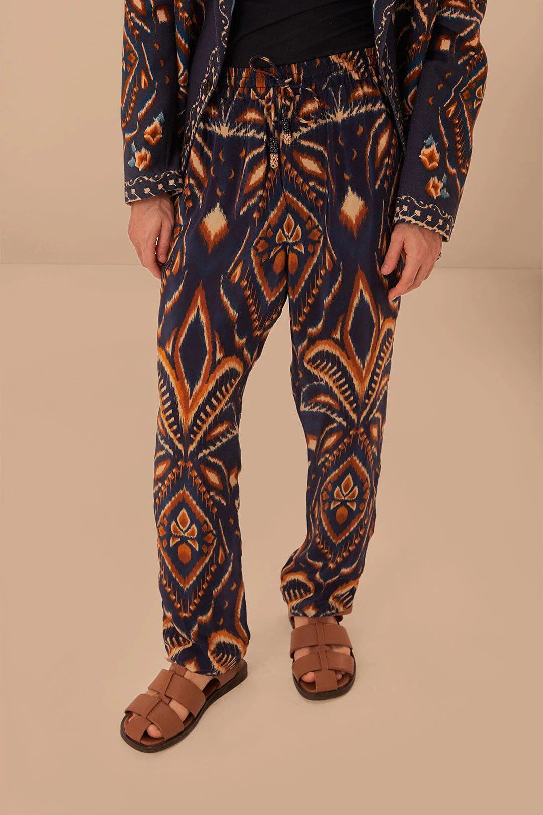 Blue Pineapple Ikat Pants - Image 4