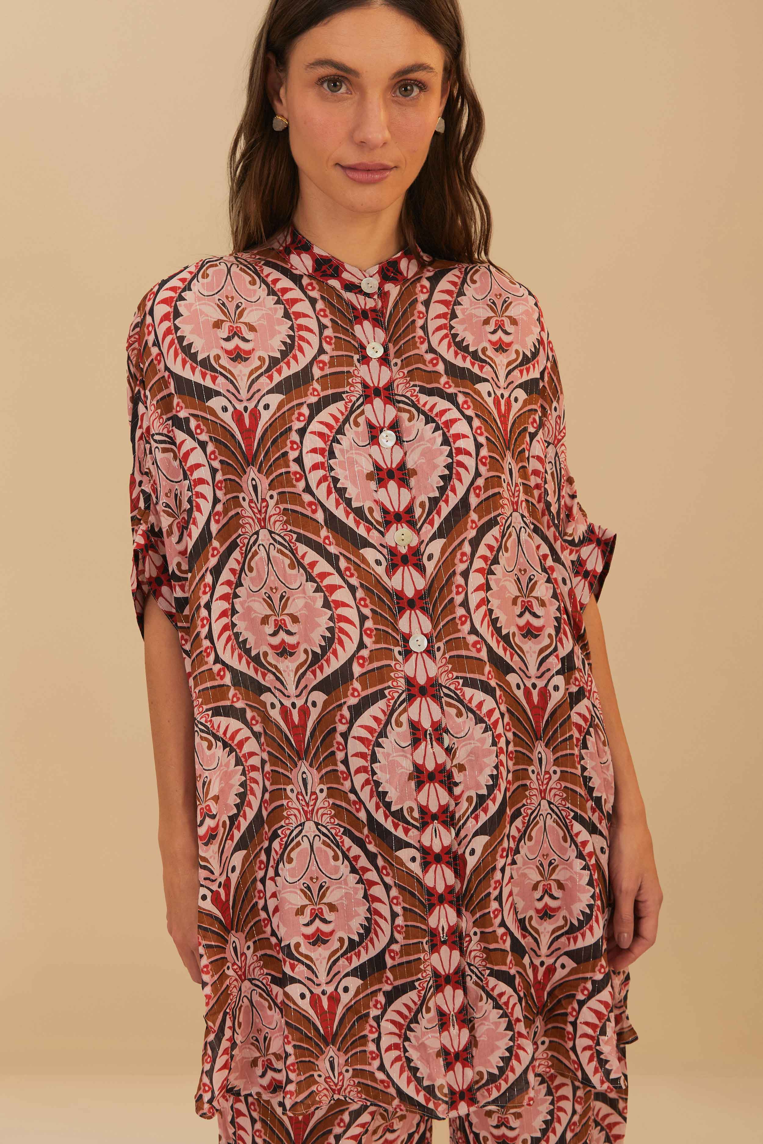 Pink Pineapple Jewelry Maxi Shirt - Image 3