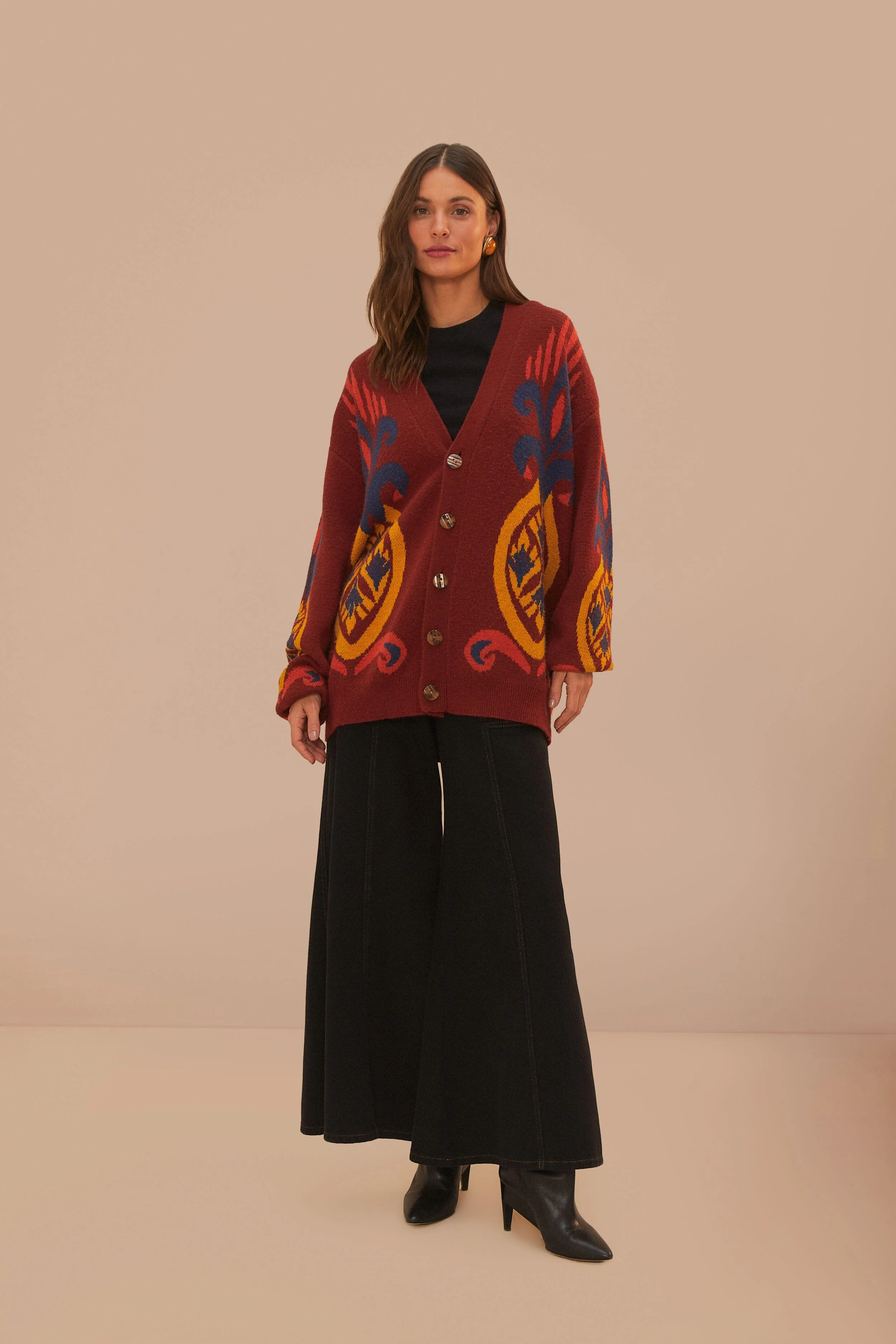 Red Pineapple Knit Cardigan - Image 3