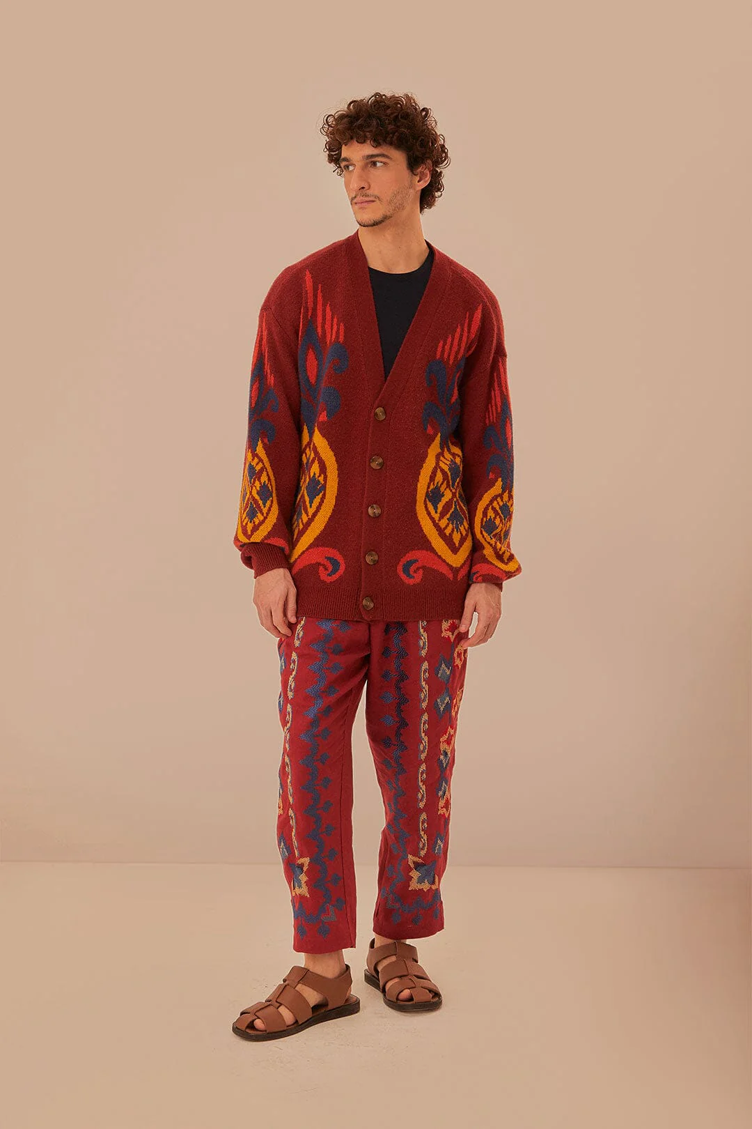 Red Pineapple Knit Cardigan - Image 4