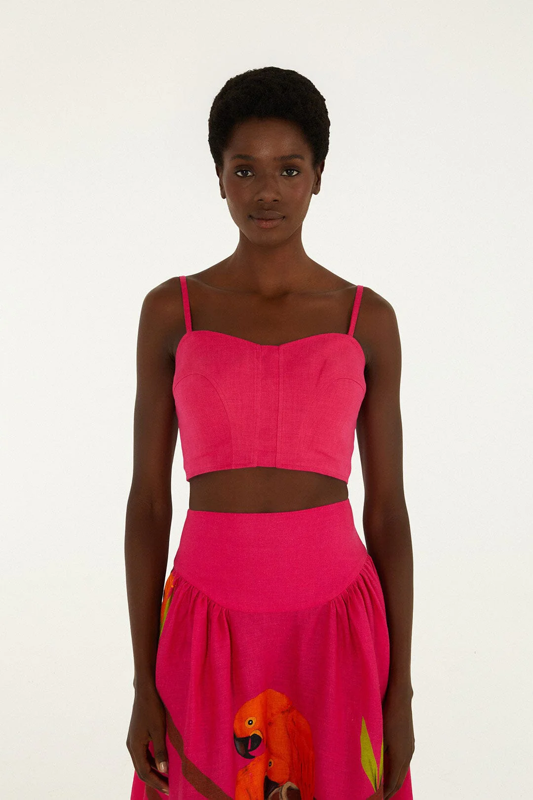 Pink Euroflax™ Premium Linen Corset Top