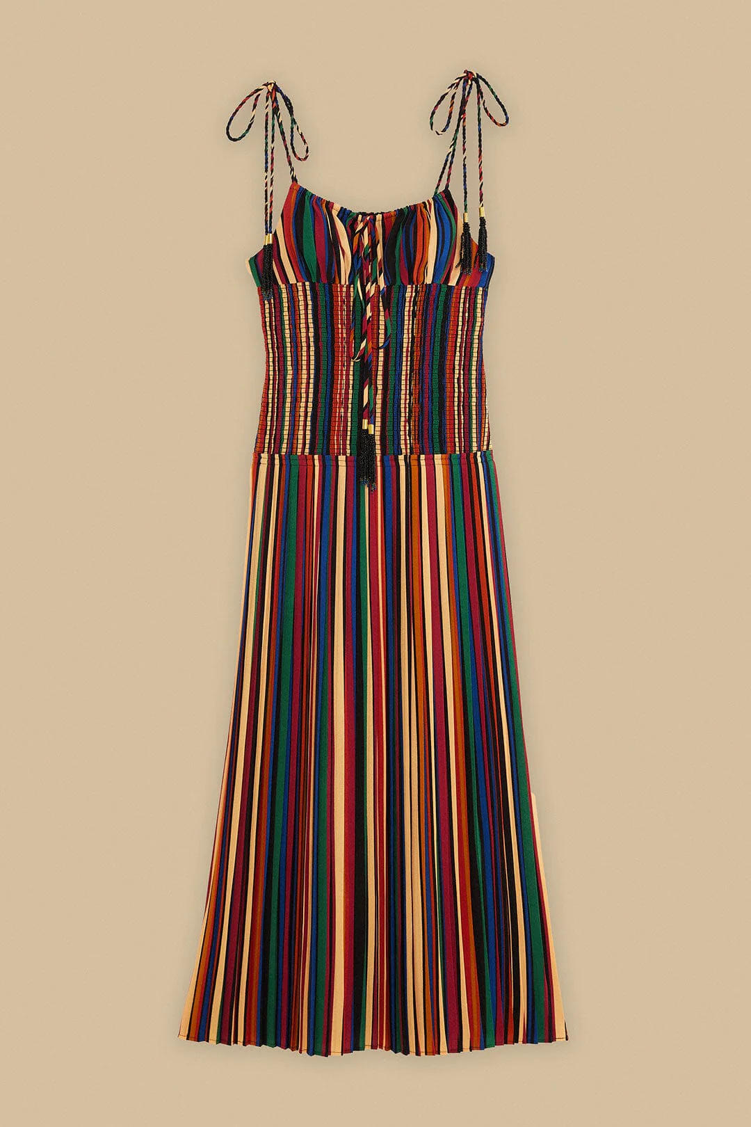 Multicolor Pipa Stripes Midi Dress - Image 5
