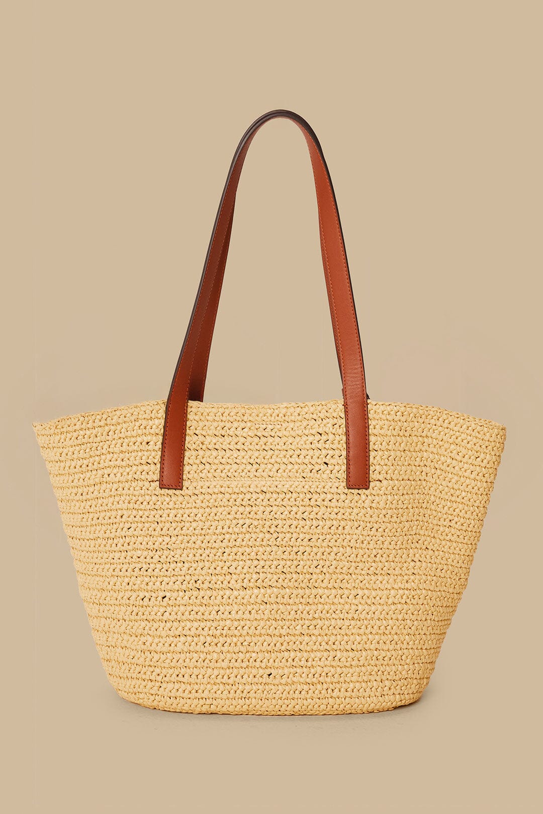 Caramel Raffia Basket Bag - Image 6