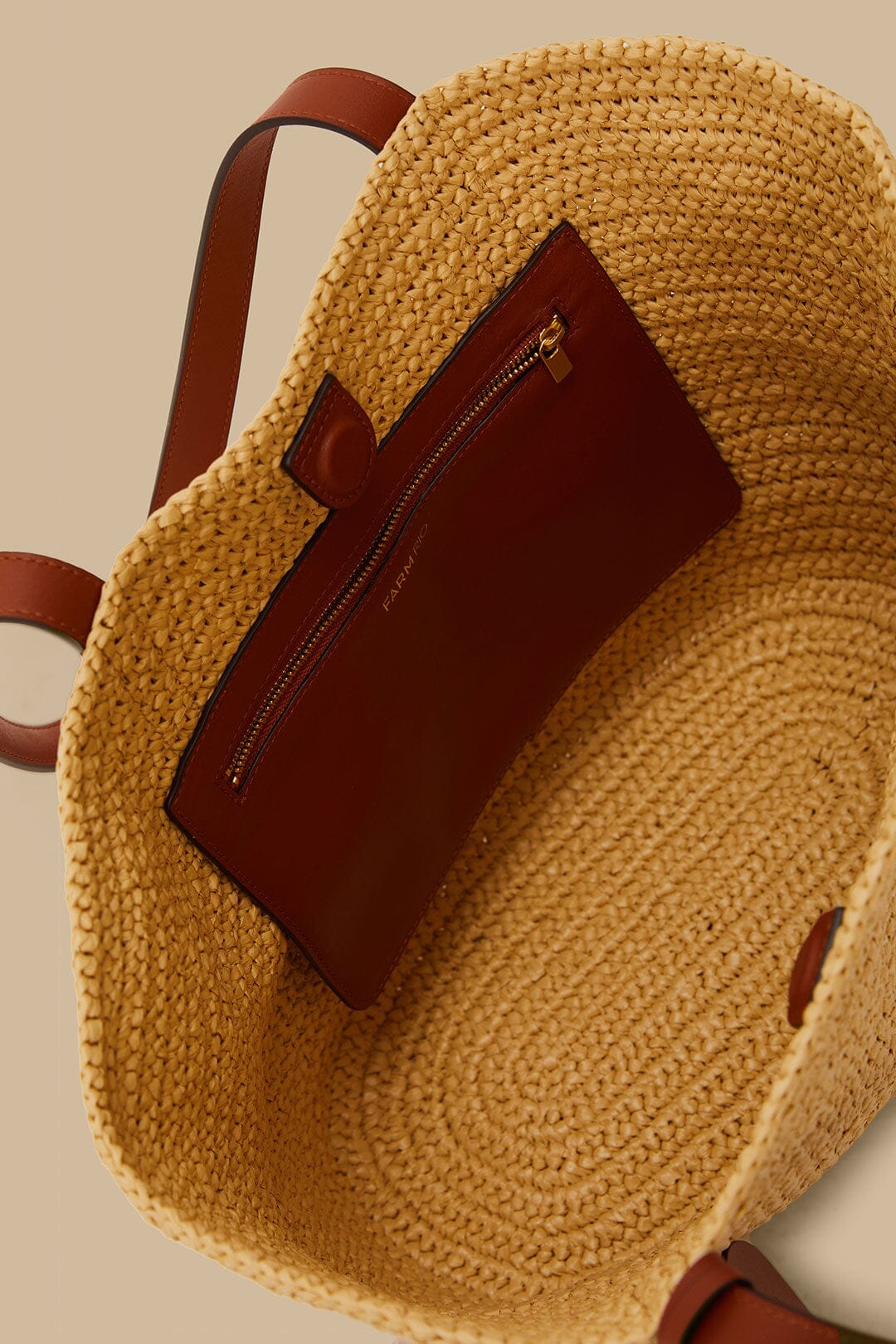 Caramel Raffia Basket Bag - Image 7