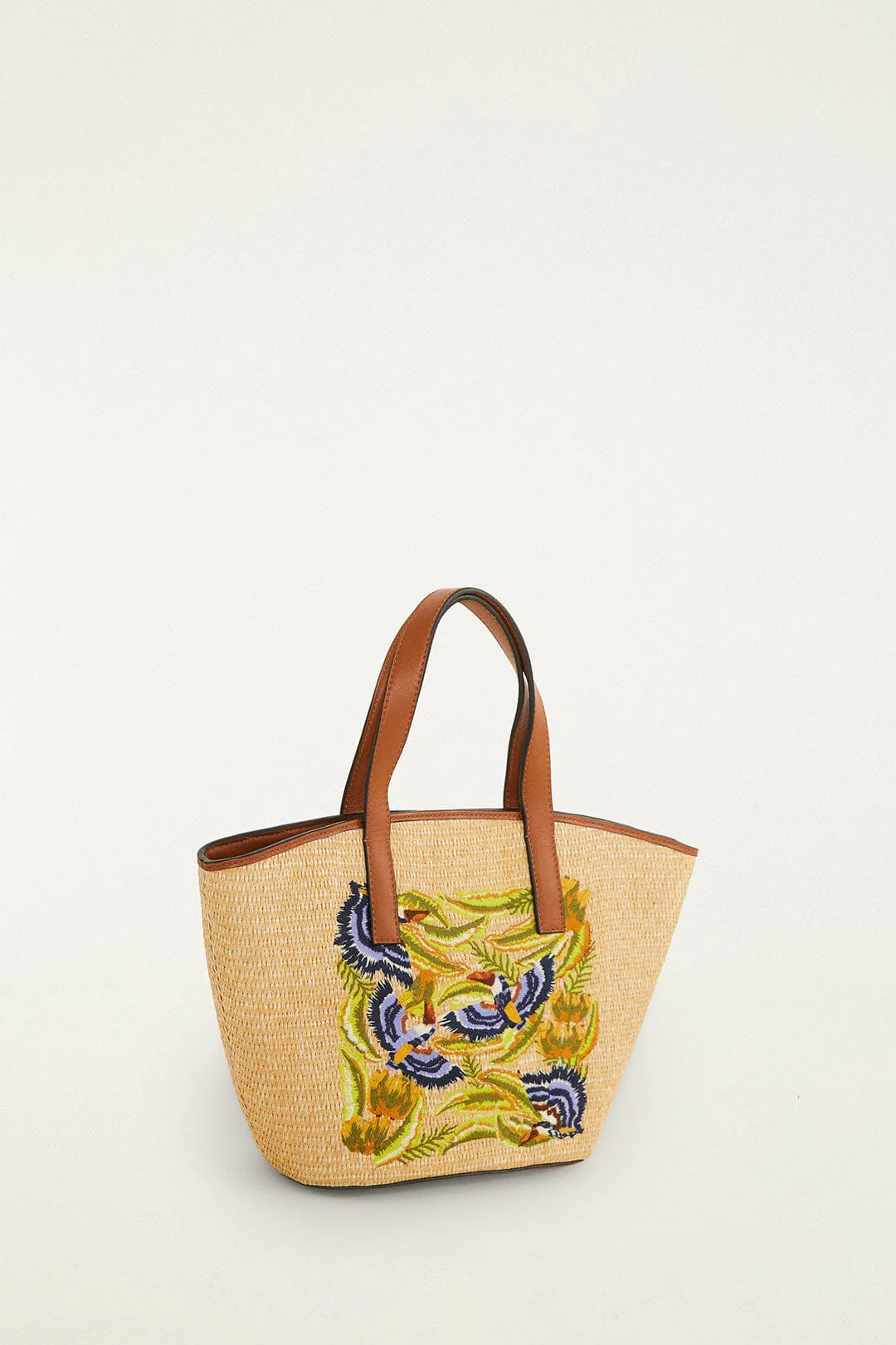 Raffia Basket Tote Bag Small - Image 3