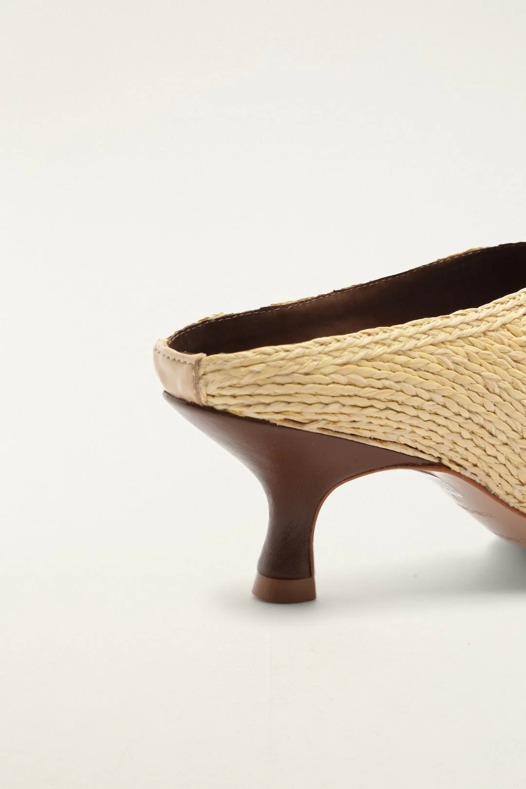 Raffia Embroidered Icons Kitten Heeled Sandal - Image 5