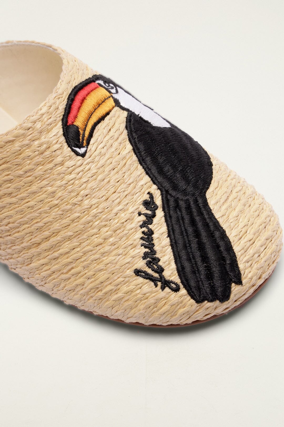 Raffia Embroidered Icons Mule - Image 4