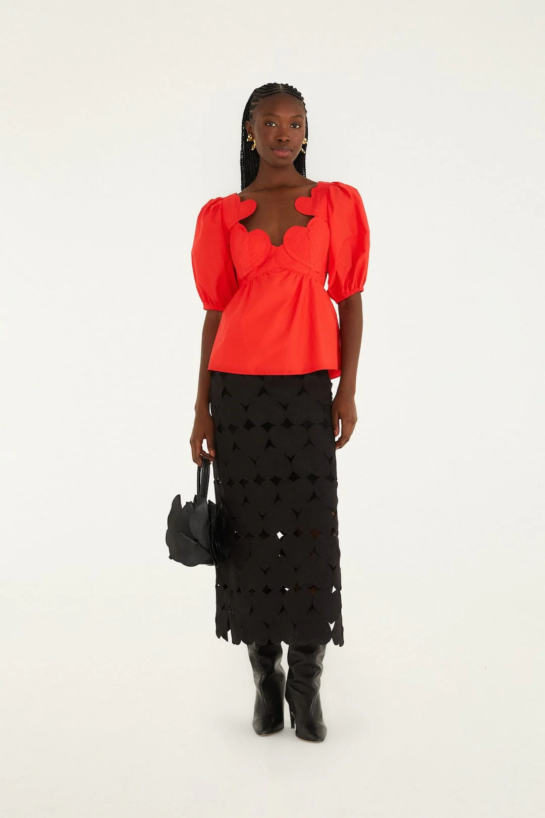 Red Heart Short Sleeve Organic Cotton Blouse - Image 4