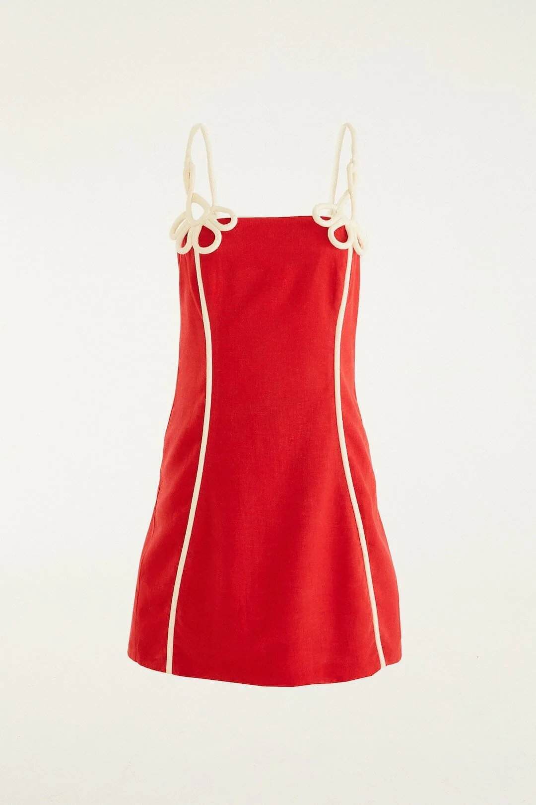 Red 3d Flower Euroflax™ Premium Linen Mini Dress - Image 4