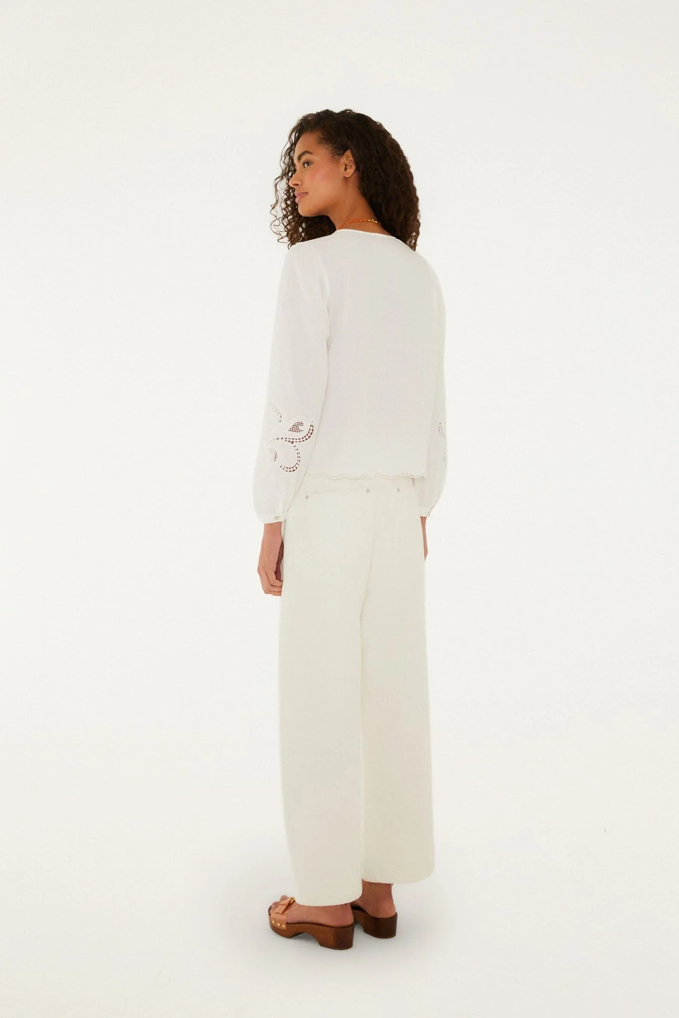 White Richelieu Twill Pants - Image 3