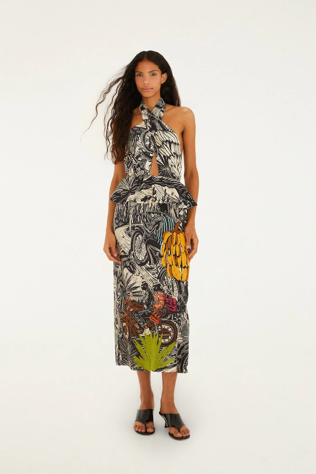 Ruta Beige Embroidered Lenzing™ Ecovero™ Euroflax™ Maxi Dress