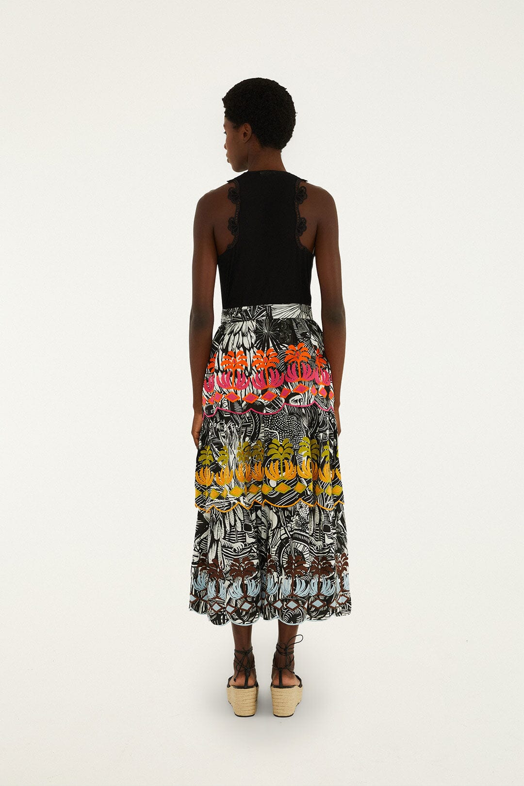 Black Ruta Layered Lenzing™ Ecovero™ Euroflax™ Maxi Skirt - Image 3