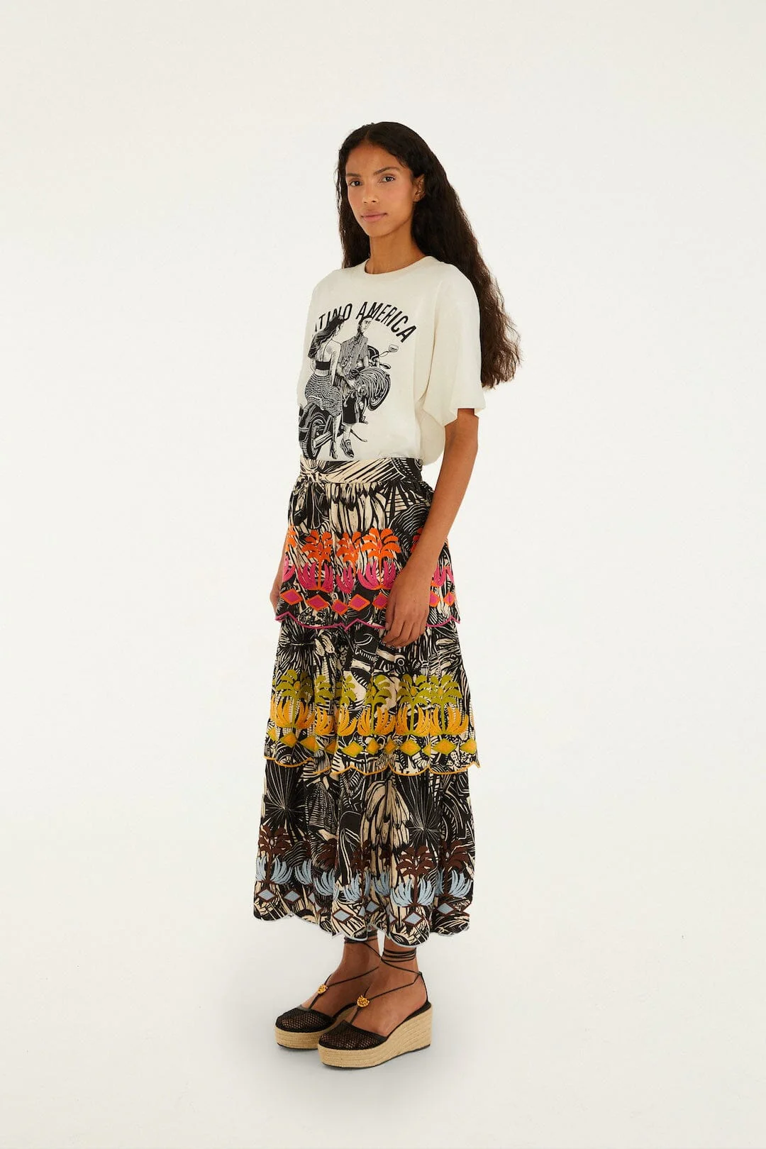 Black Ruta Layered Lenzing™ Ecovero™ Euroflax™ Maxi Skirt - Image 4