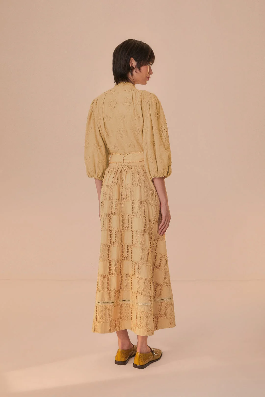 Sand Crochet Midi Skirt - Image 4
