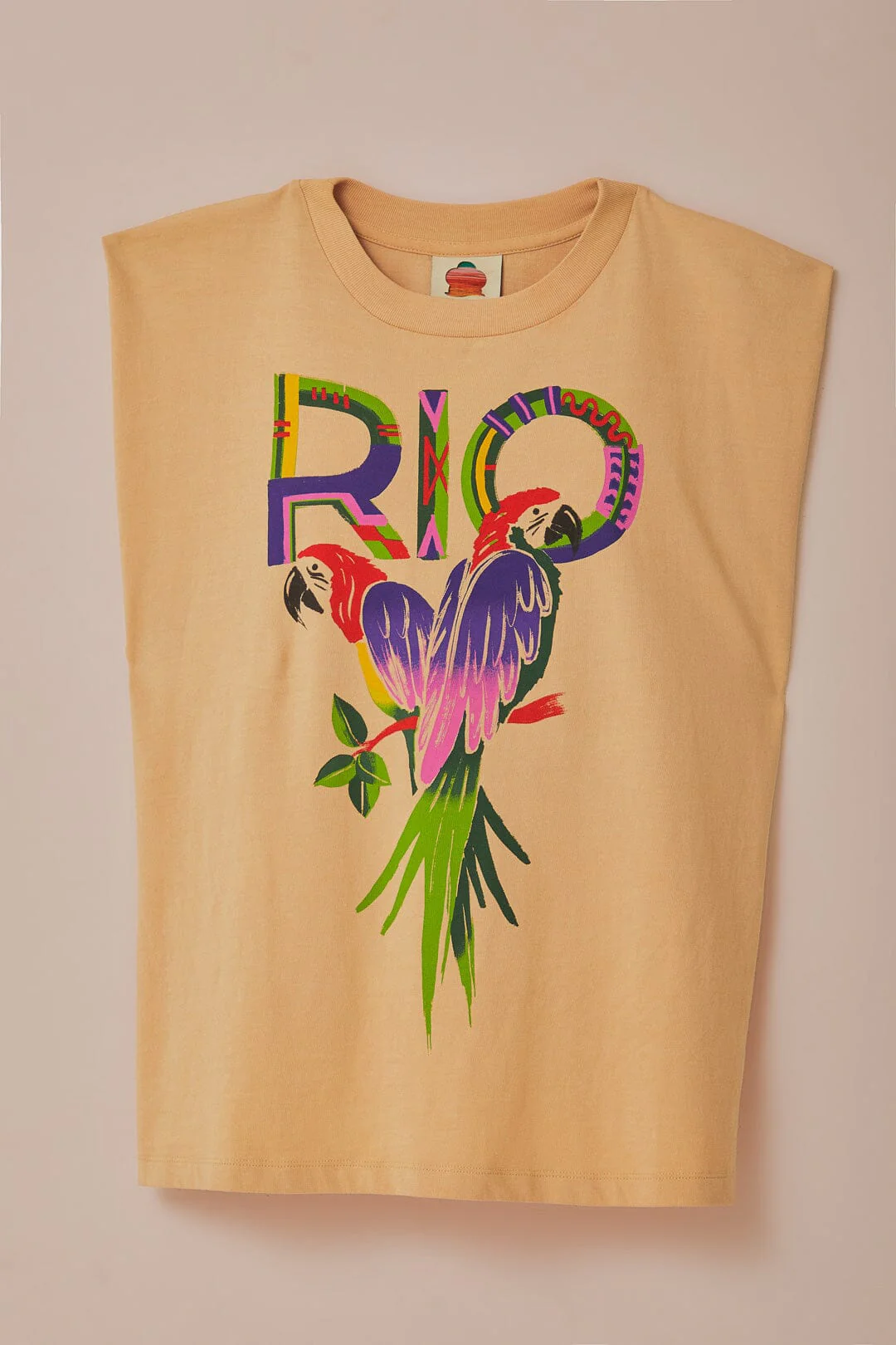 Sand Rio Shoulder Pad Organic Cotton T-Shirt - Image 6
