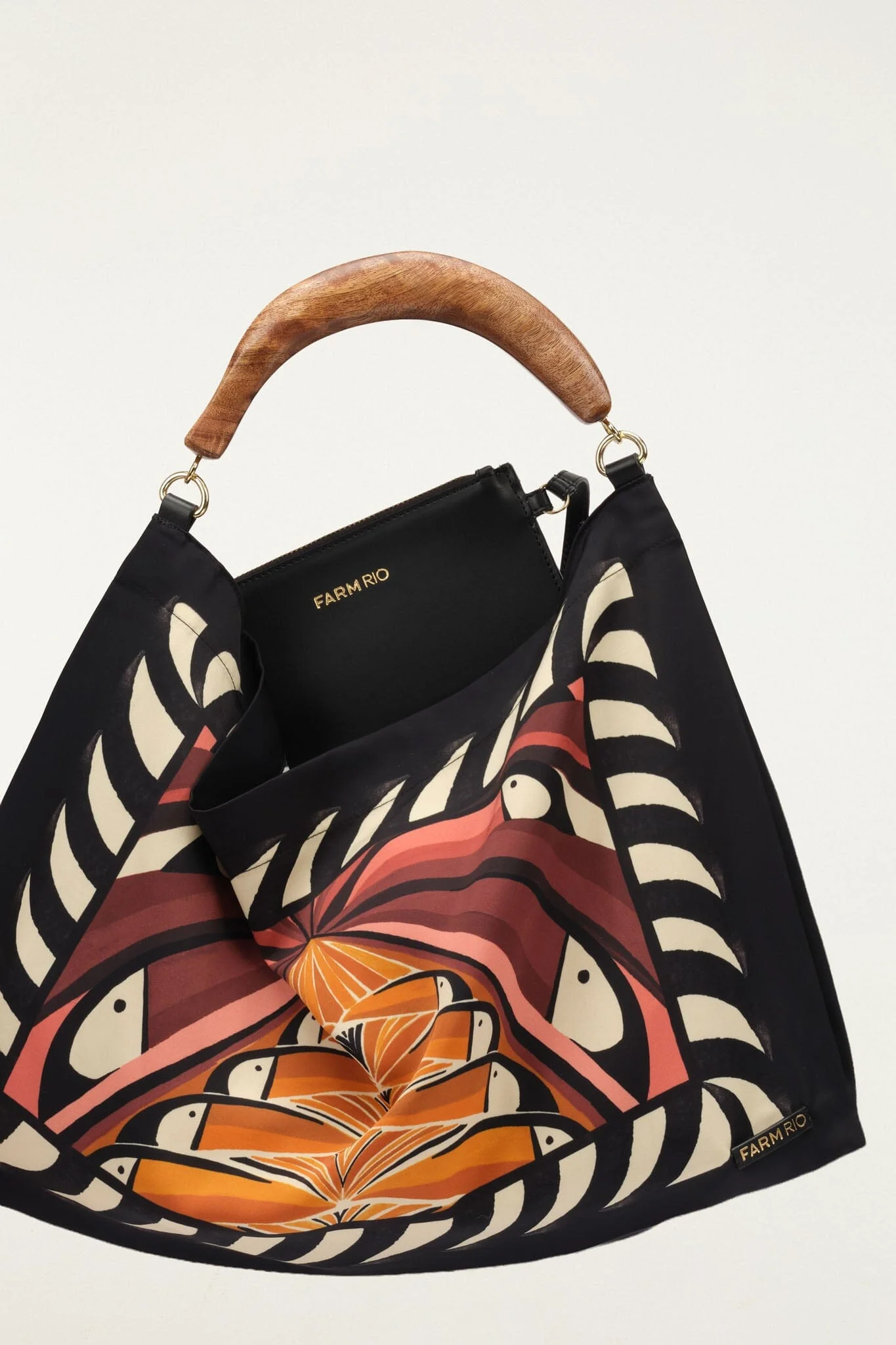 Black Satin Small Scarf Bag - Image 4