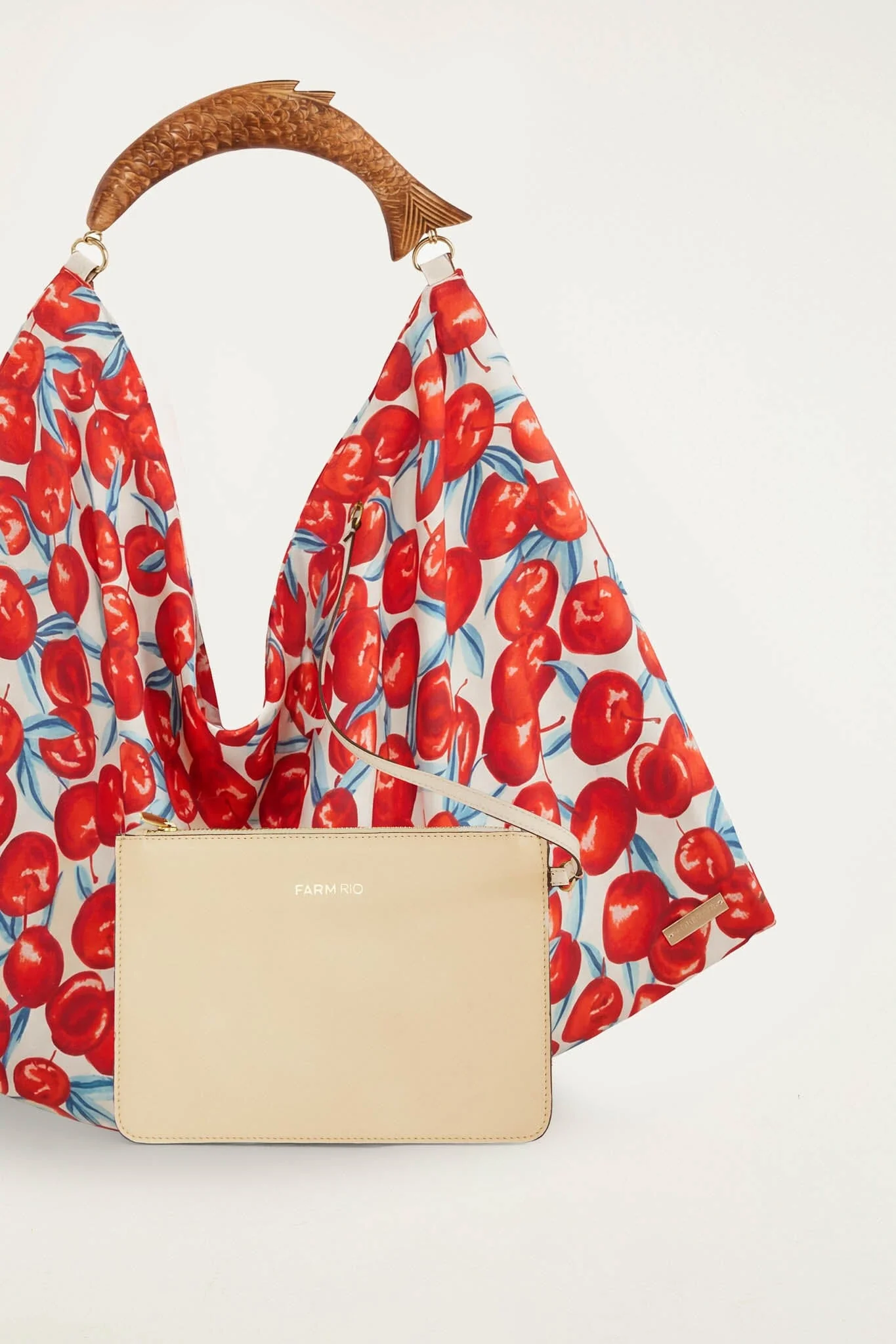 Red Cherry Satin Mini Scarf Bag - Image 2